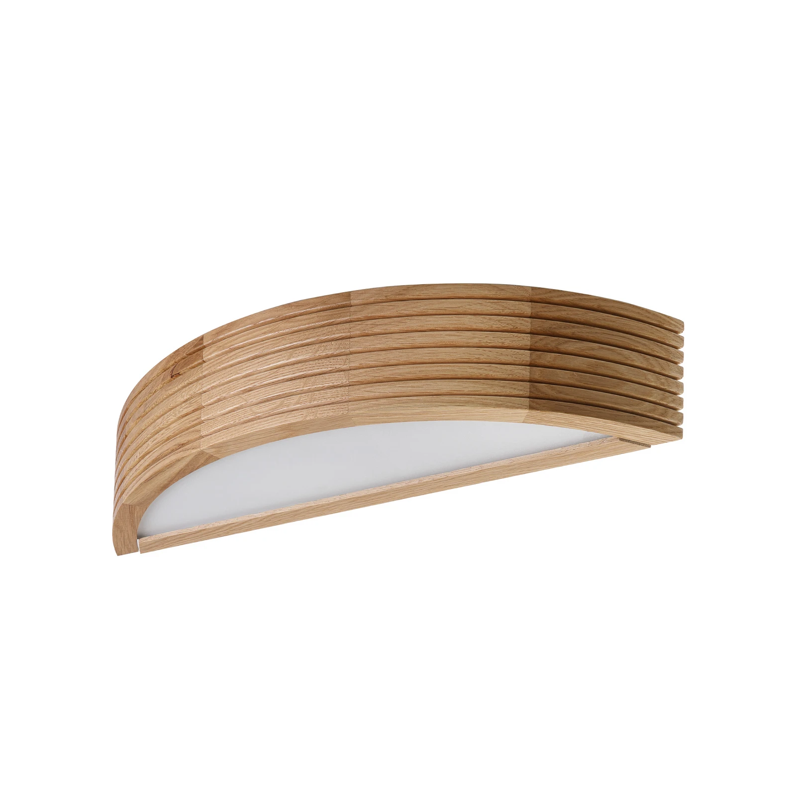 Sienas lampa „Oro“, ozolkoks/stikls, 41 cm plata, E27