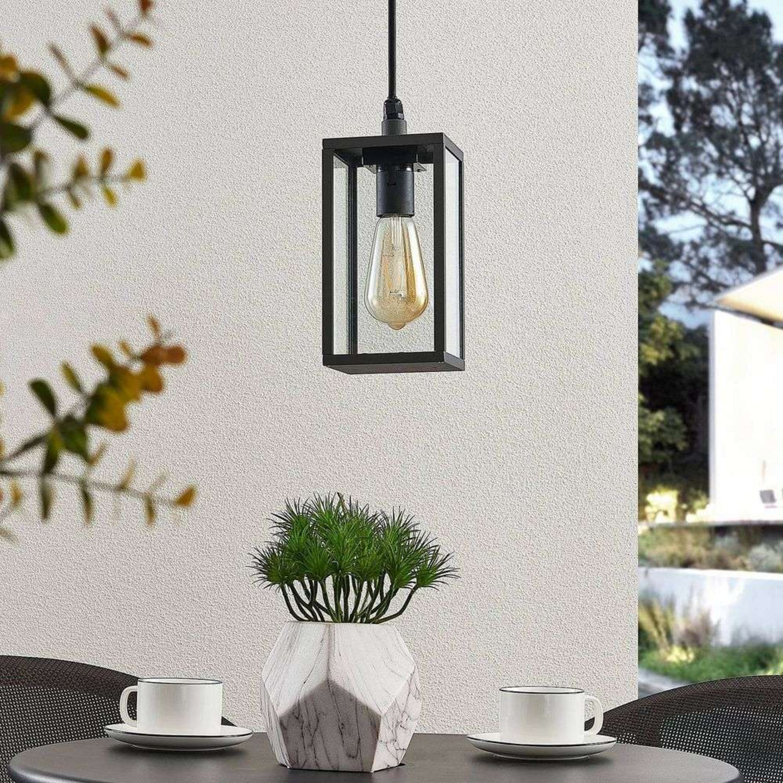 Filimon Lustră Pendul de Exterior Dark Grey - Lindby