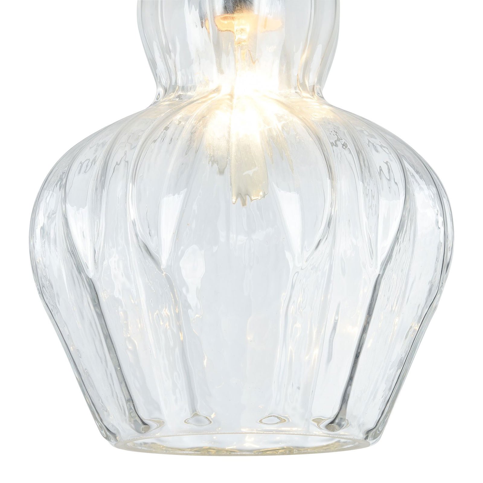 Eustoma hængelampe med klart glas