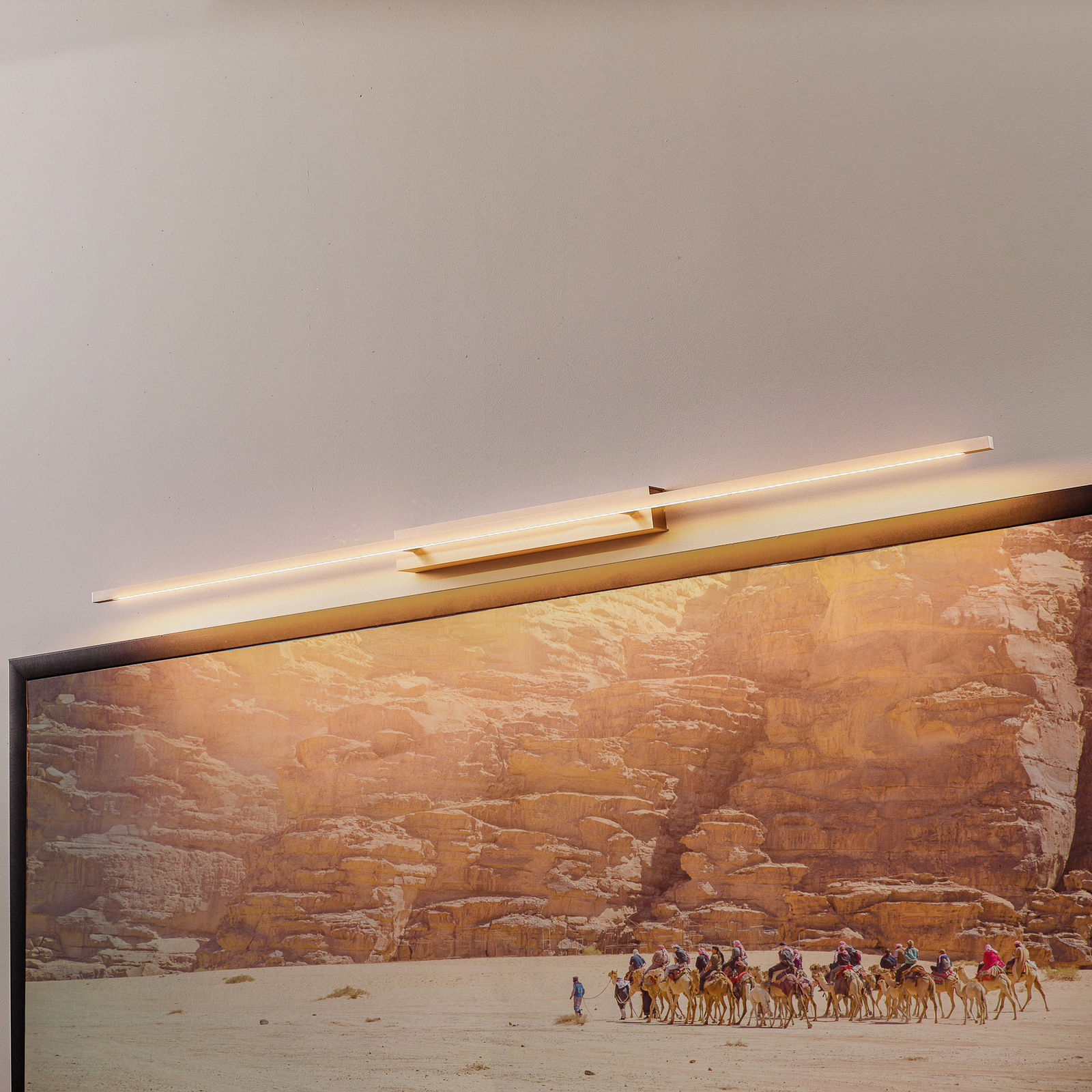 Lampada per quadri Quitani LED Tolu, nichel, larghezza 138 cm