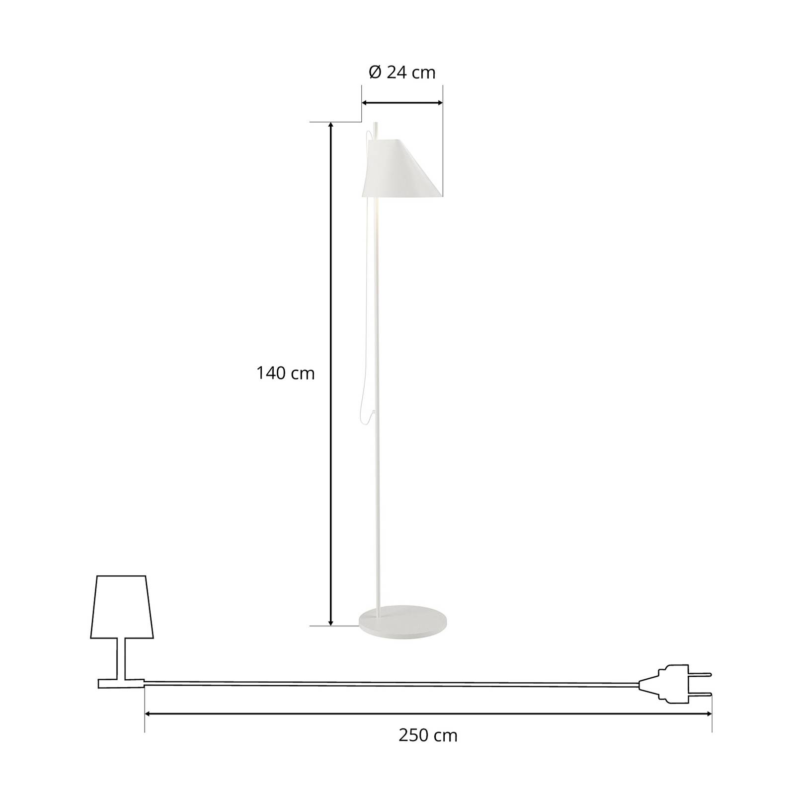 Louis Poulsen Yuh, lampa stołowa LED, biała