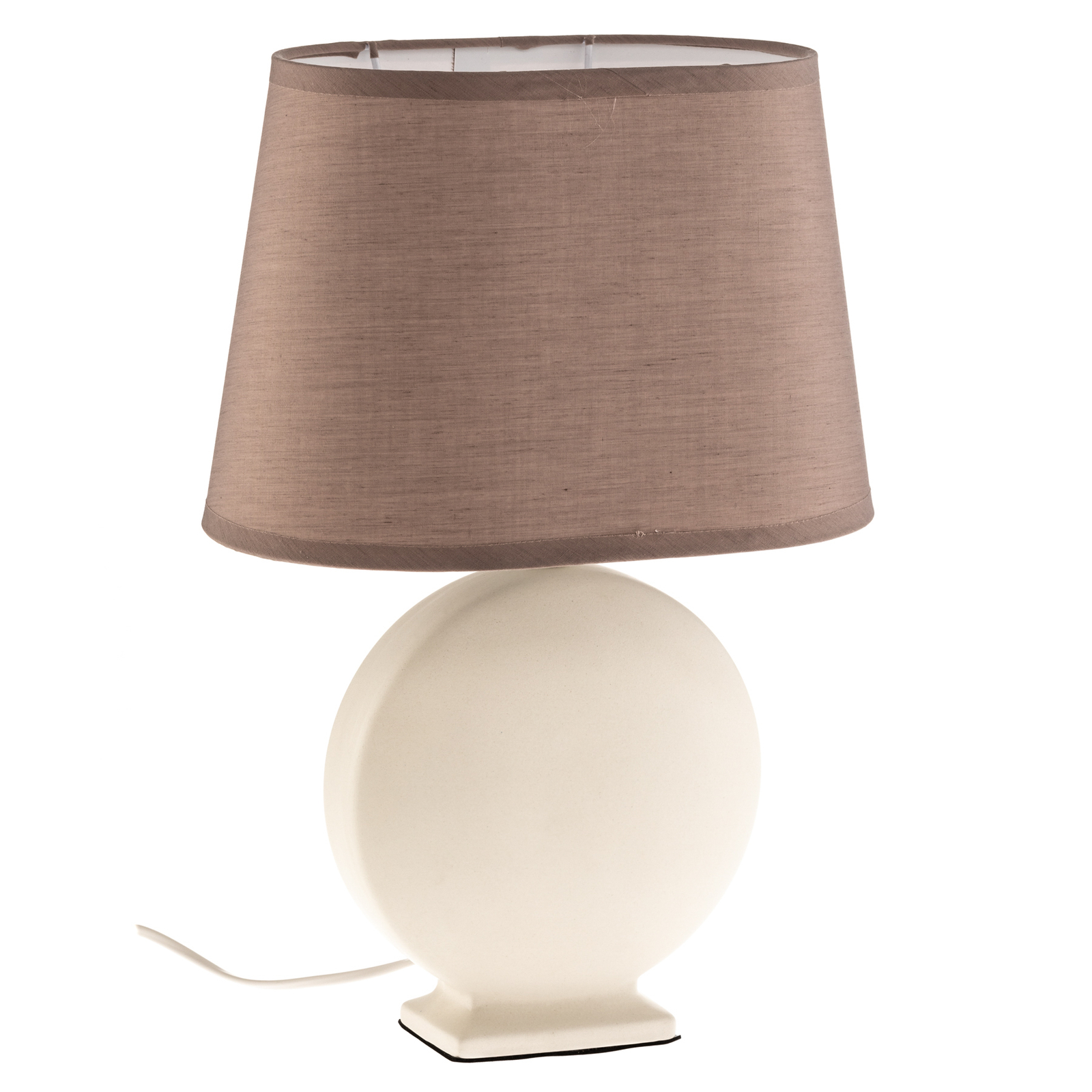 Lampa stołowa Zen, klosz beżowy, ceramika, 46cm