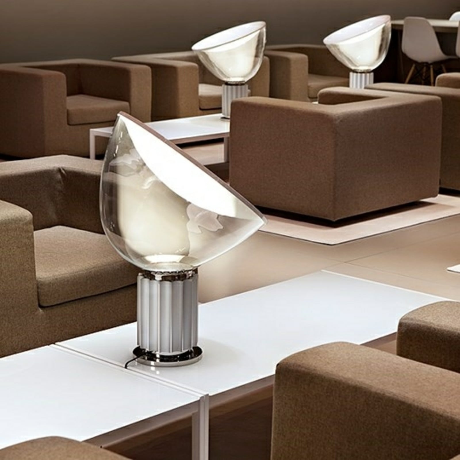 Taccia LED (Glas) Tischleuchte Silver FLOS - Wohnzimmer - Metall