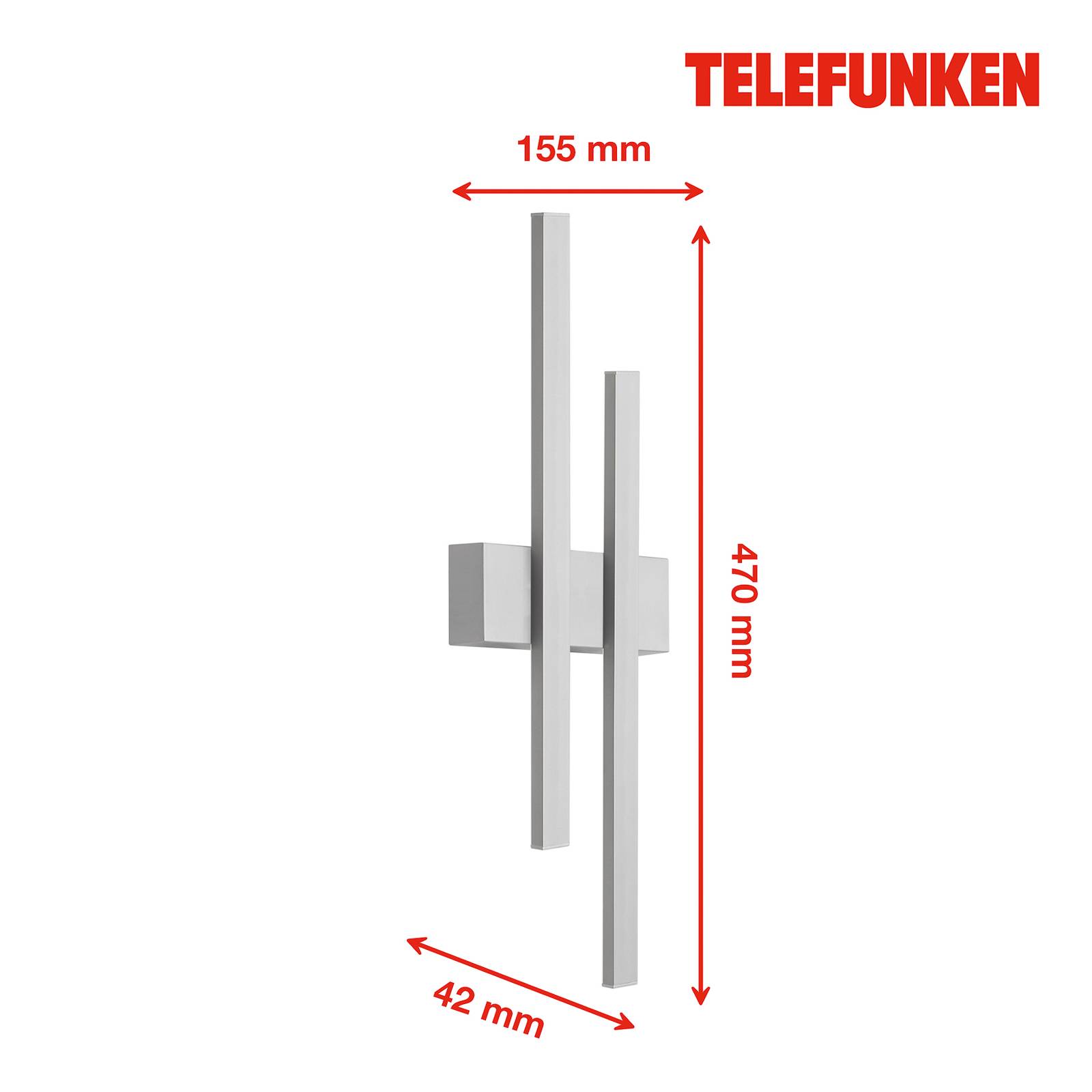 Telefunken LED venkovní nástěnné Graz nepřímé 2zdroje stříbro