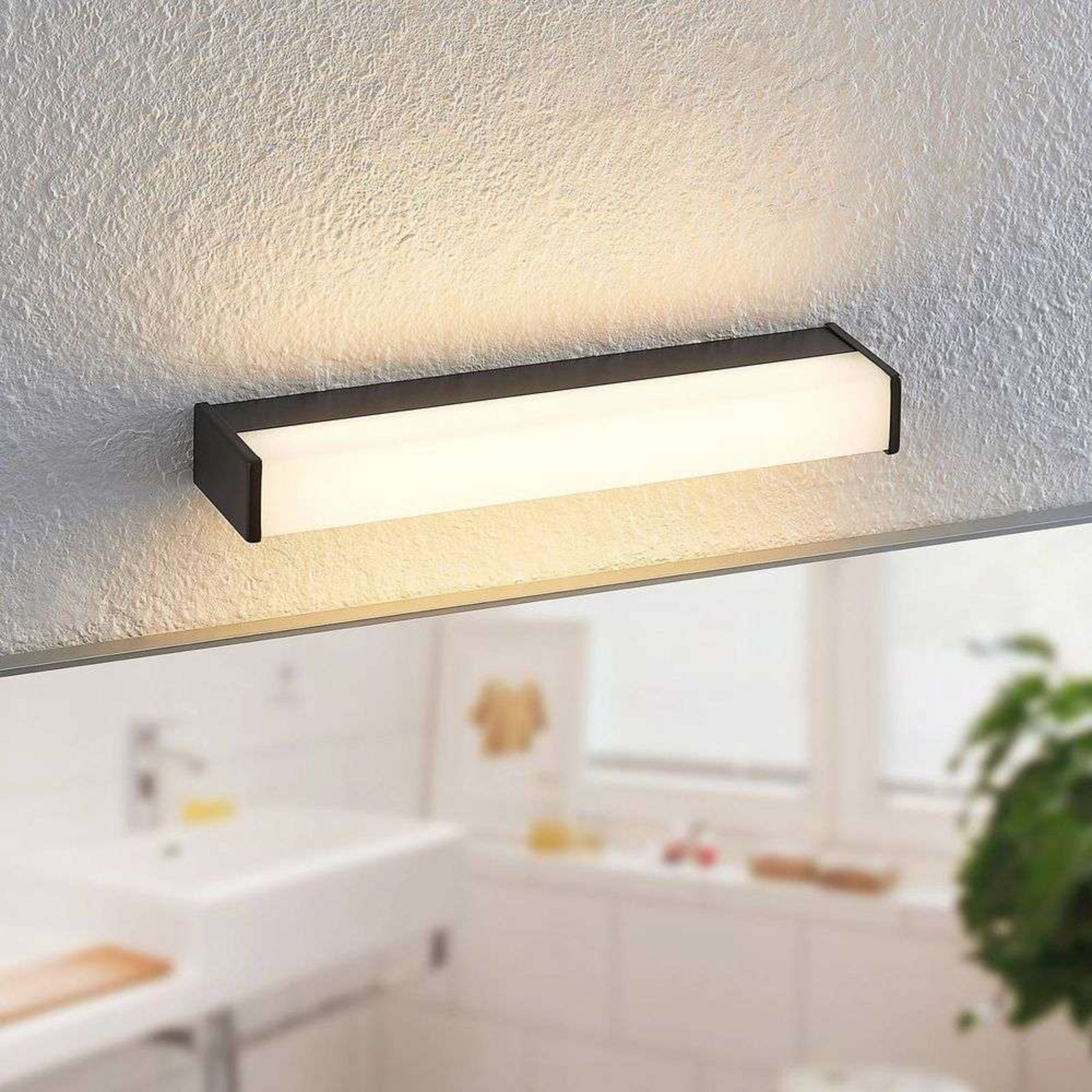 Ulisan LED Aplică de Perete IP44 Matt Black/White - Lindby