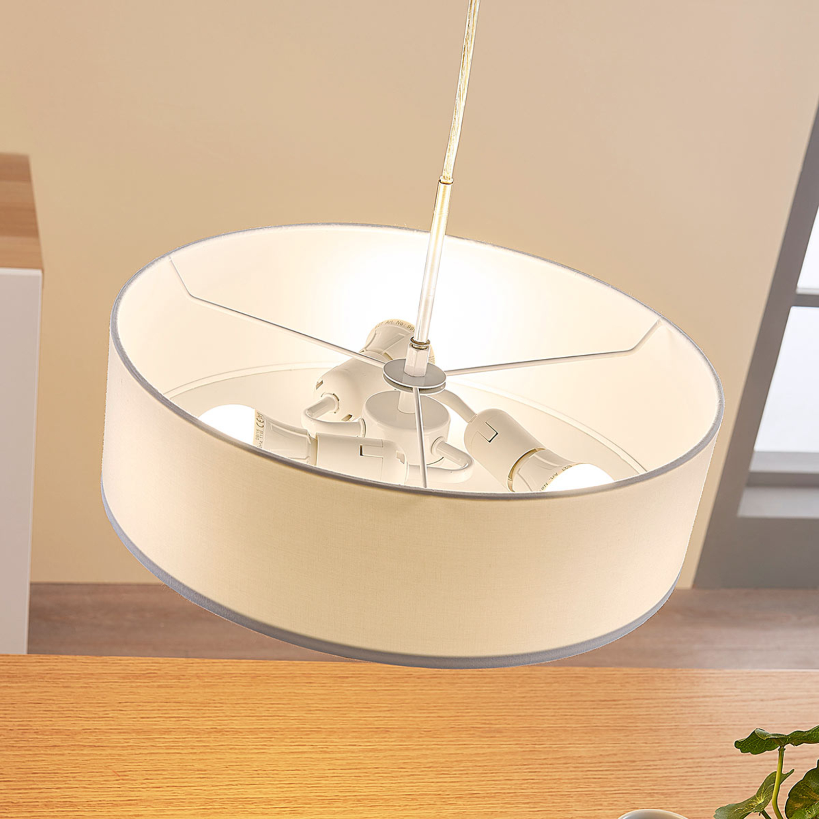 Závesná lampa Sebatin 40 cm biela