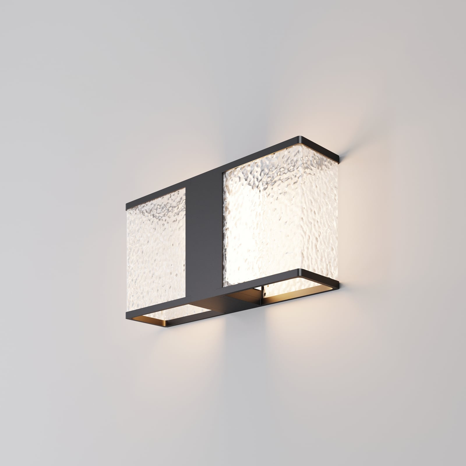 Buitenwandlamp Floeva, zwart, breedte 37 cm, IP65, E27 Buitenwandlamp Floeva, zwart, breedte 37 cm, IP65, E27