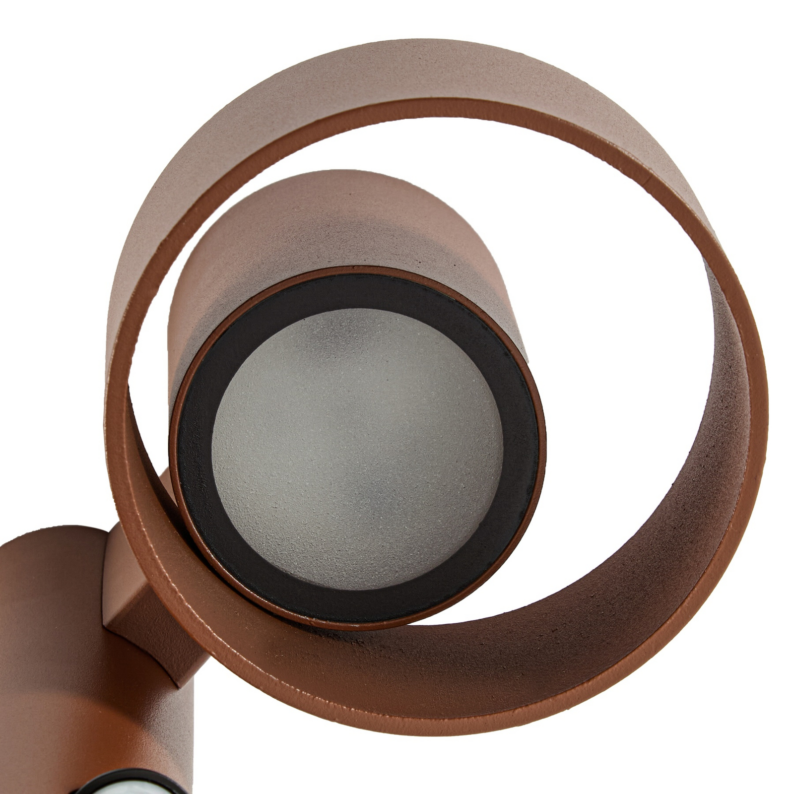 Bolardo luminoso LED Lucande Elune, marrón, con sensor, IP44, altura 77 cm