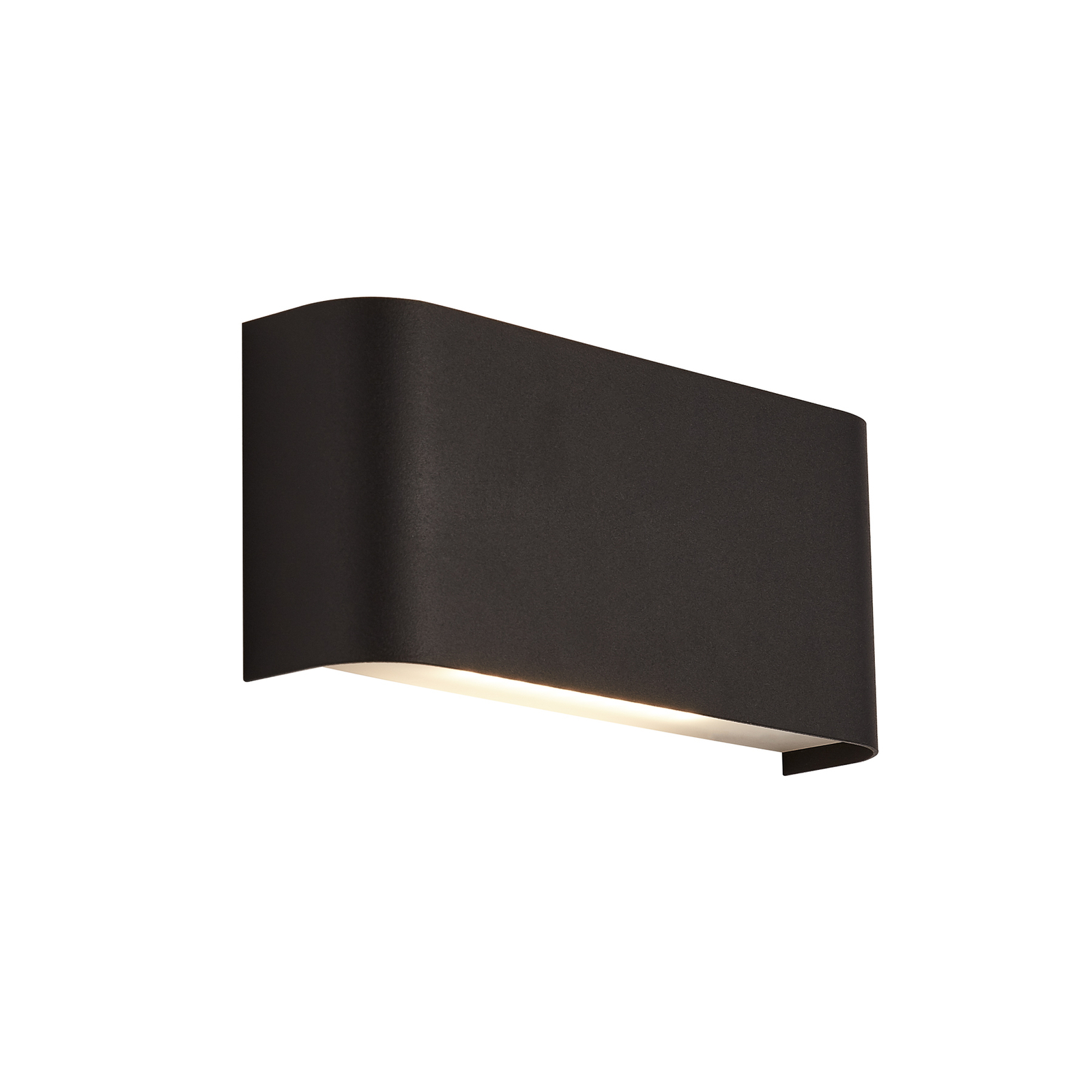 LED wall light Match Box, black, metal, up/down, 18 cm