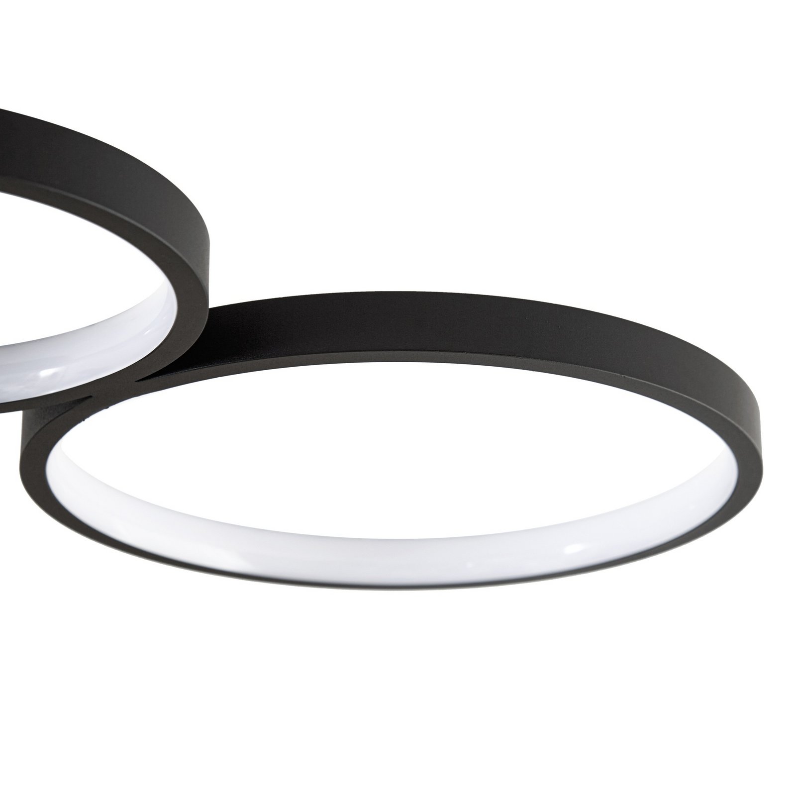 Lindby Evengeline LED ceiling light, black, aluminium, 88 cm