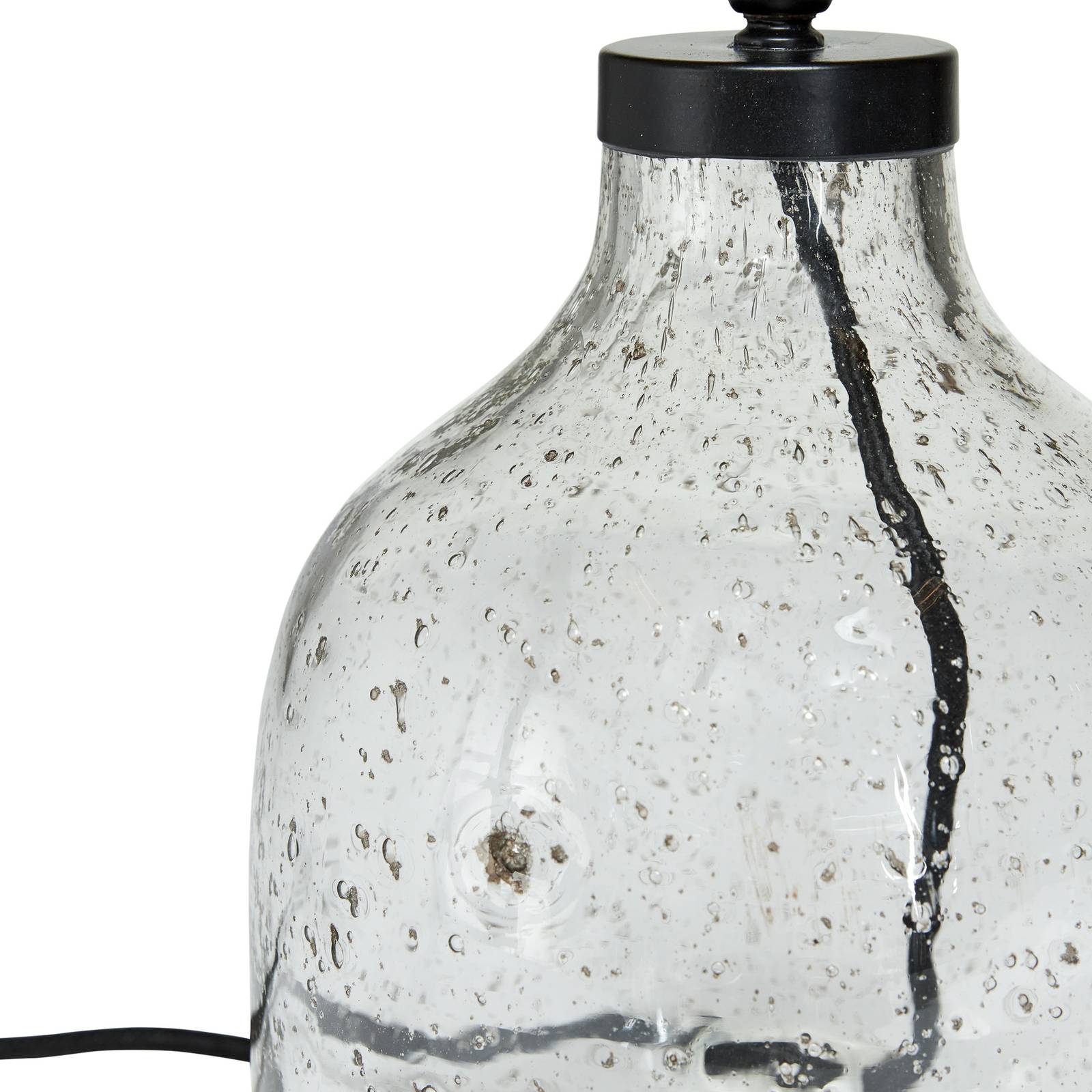 PR Home Groove bordlampe, klart glas, hvidt stof
