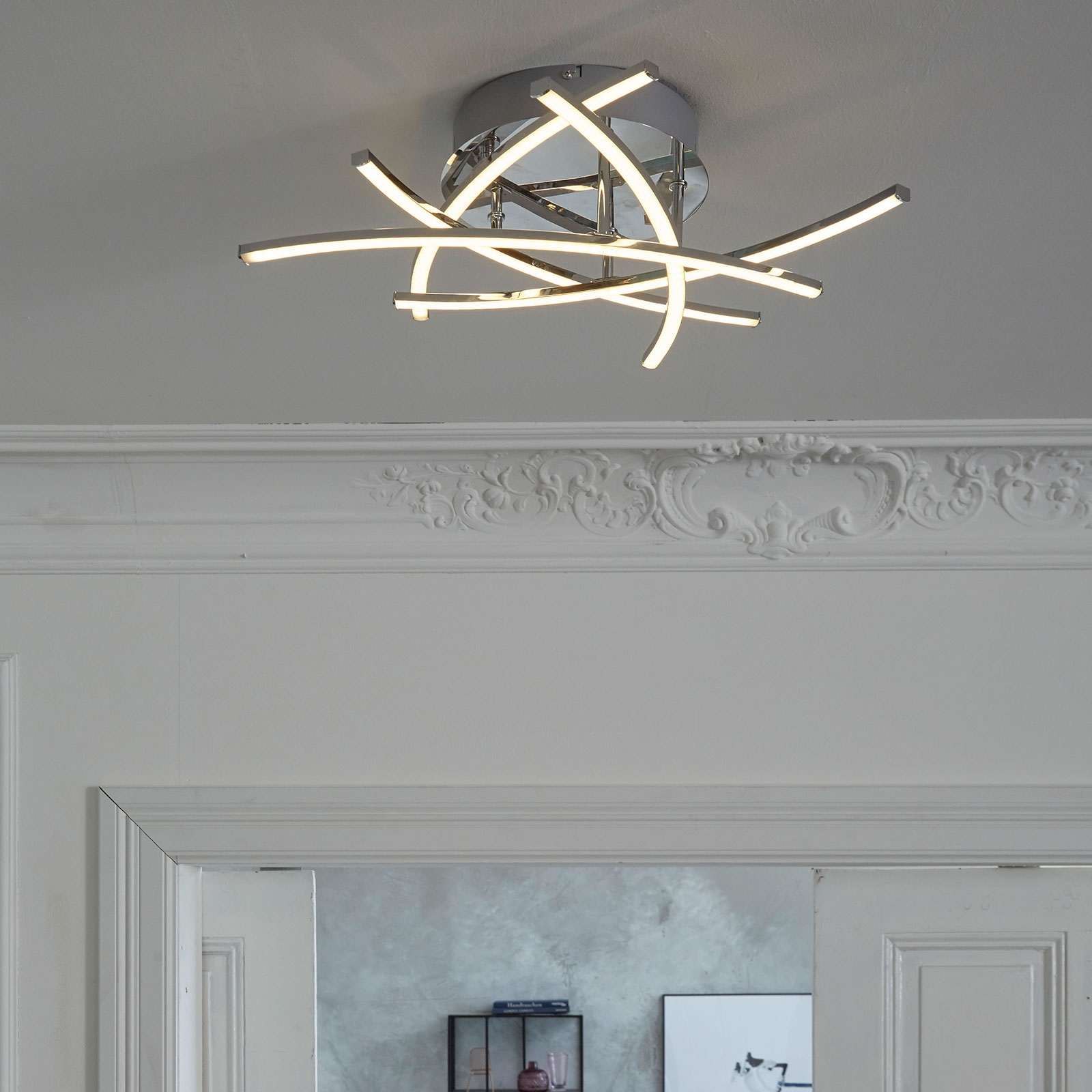 LED taklampa Cross 5 lampor, krom | Lamp24.se LED taklampa Cross 5 lampor, krom | Lamp24.se