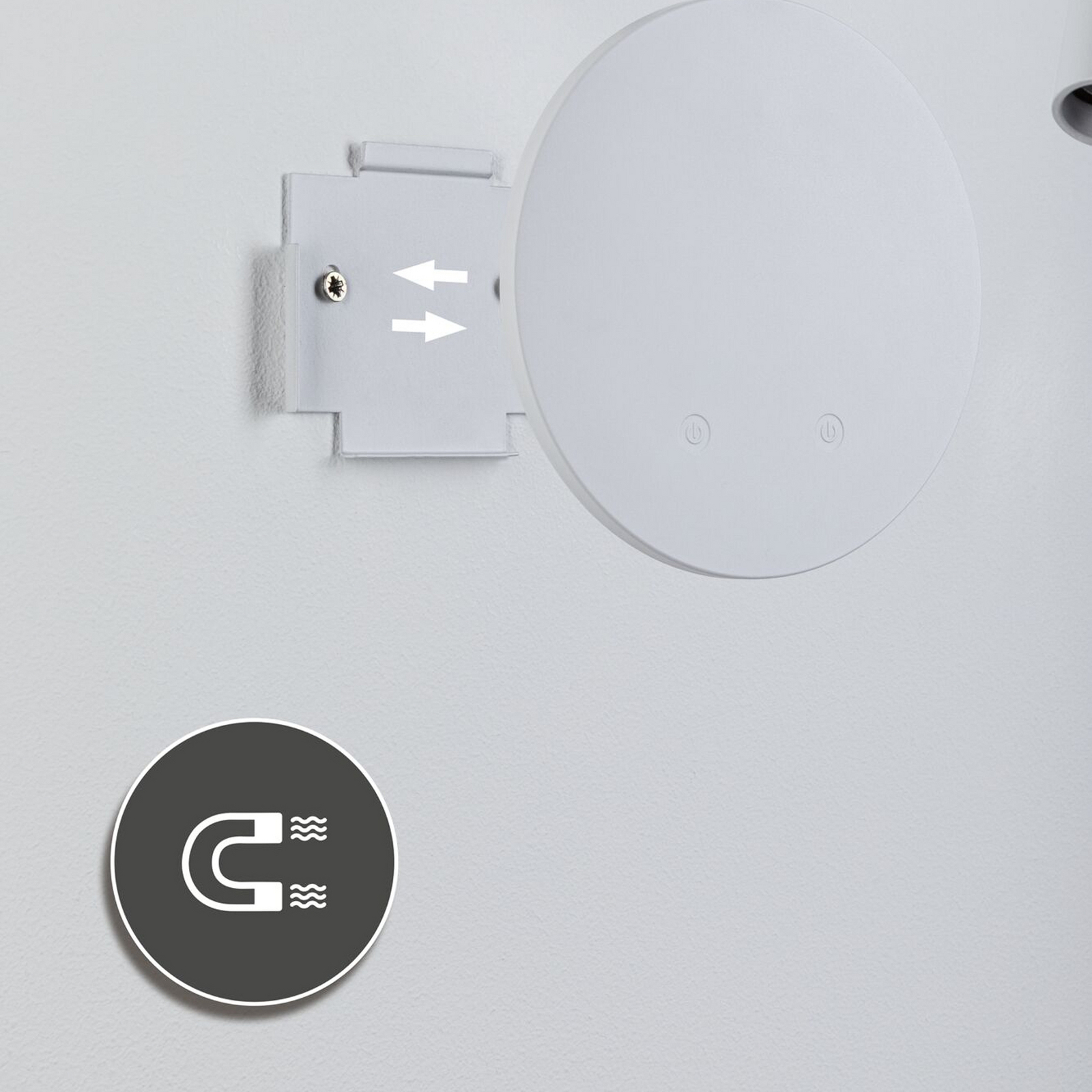 Applique murale LED rechargeable Miora, blanche, bras flexible, variateur Applique murale LED rechargeable Miora, blanche, bras flexible, variateur