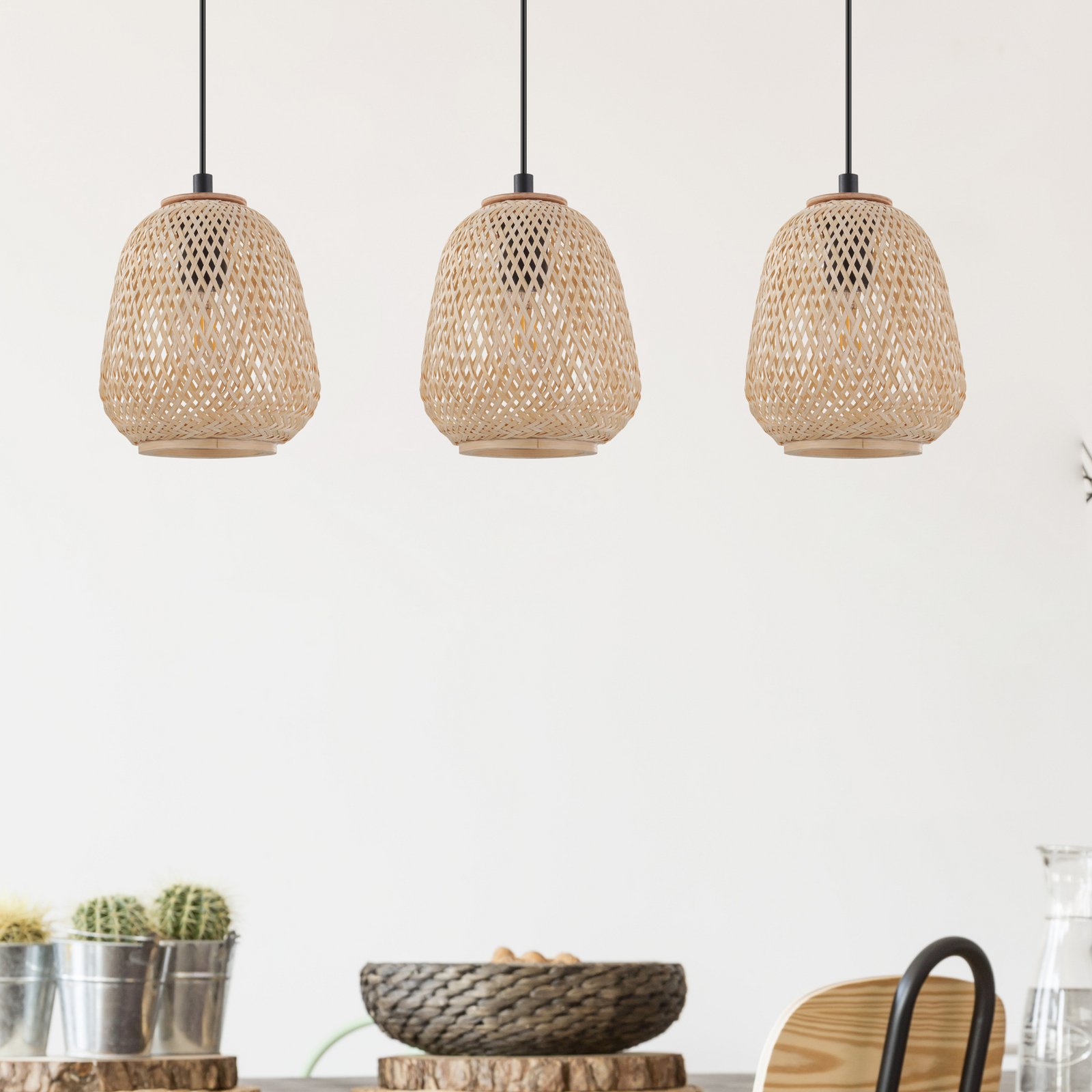 Hängeleuchte Dembleby, dreiflammig, natur