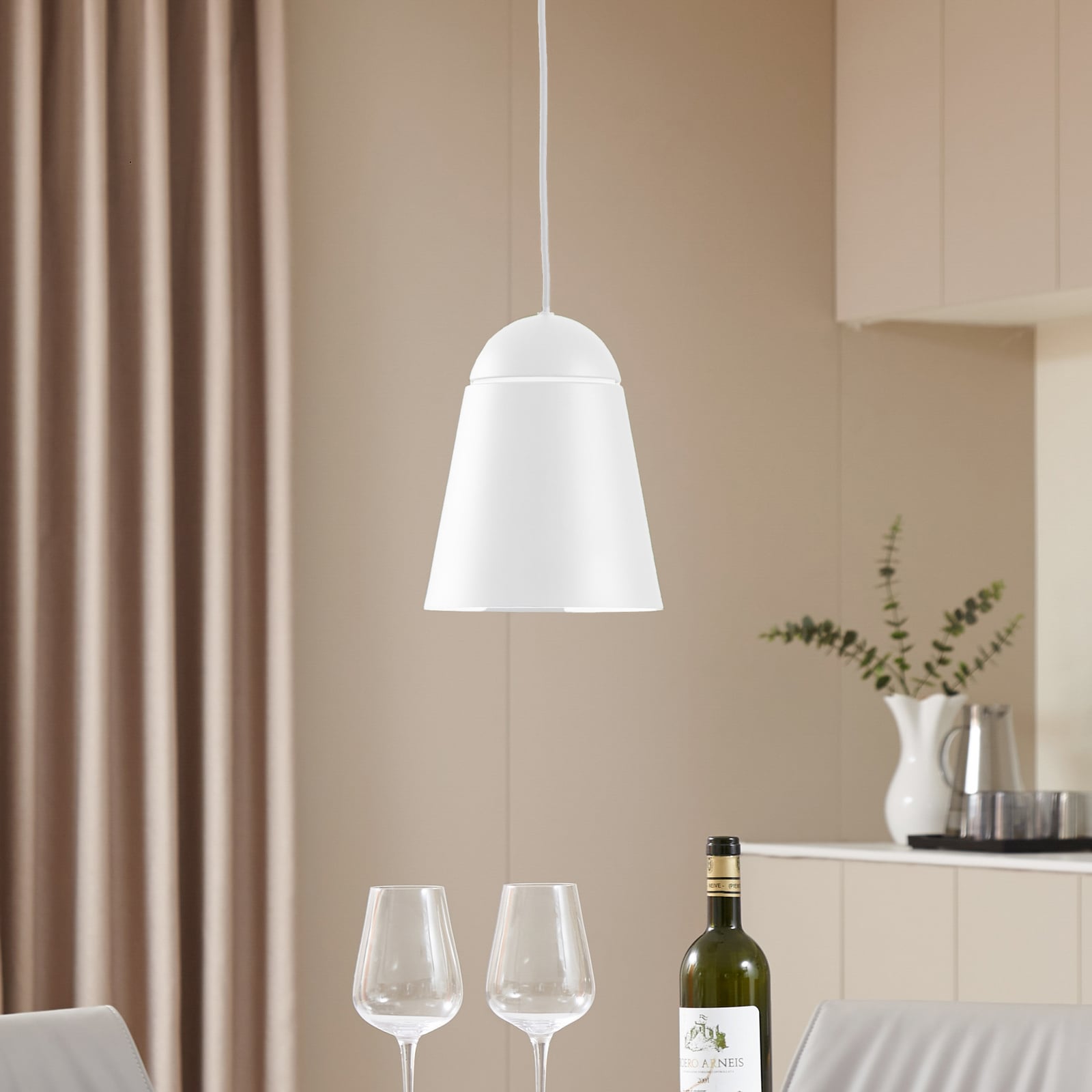 Montes Pendelleuchte, weiß, Ø 20 cm, Aluminium - NOLA