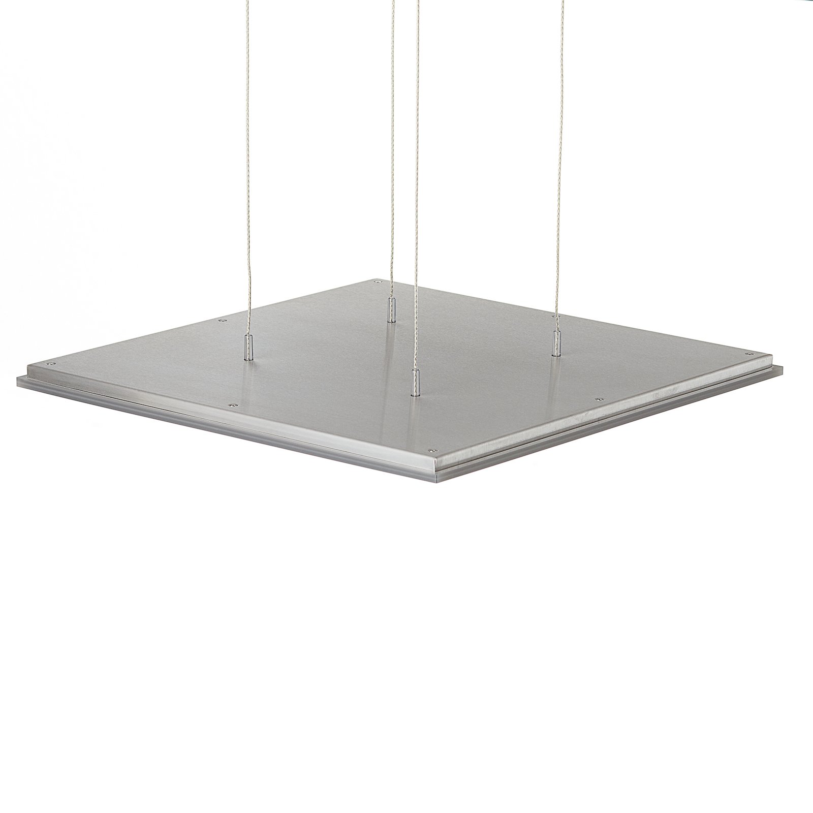 Pano square LED hanging light, metallic