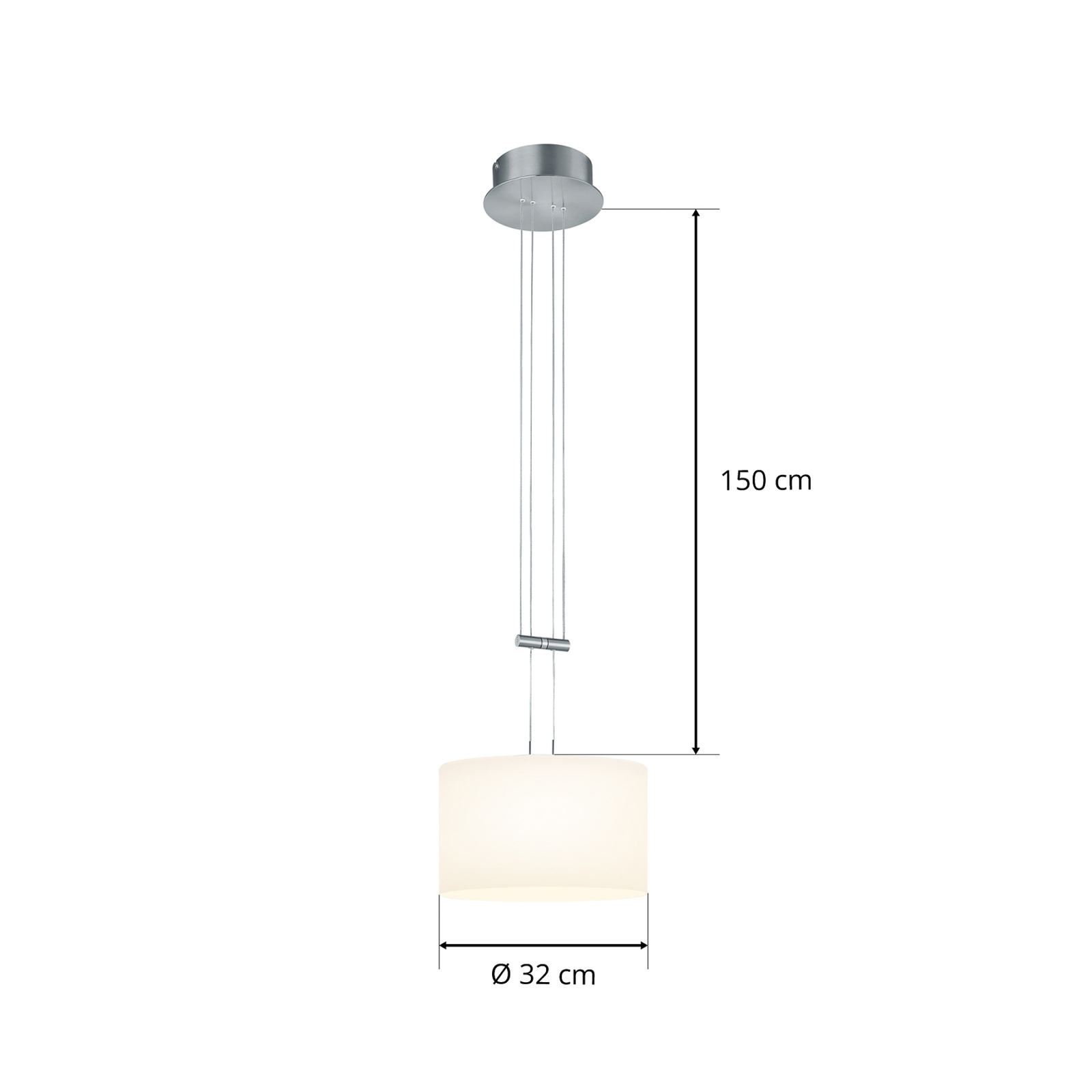 BANKAMP Grazia hanging lamp 1-bulb 32cm nickel