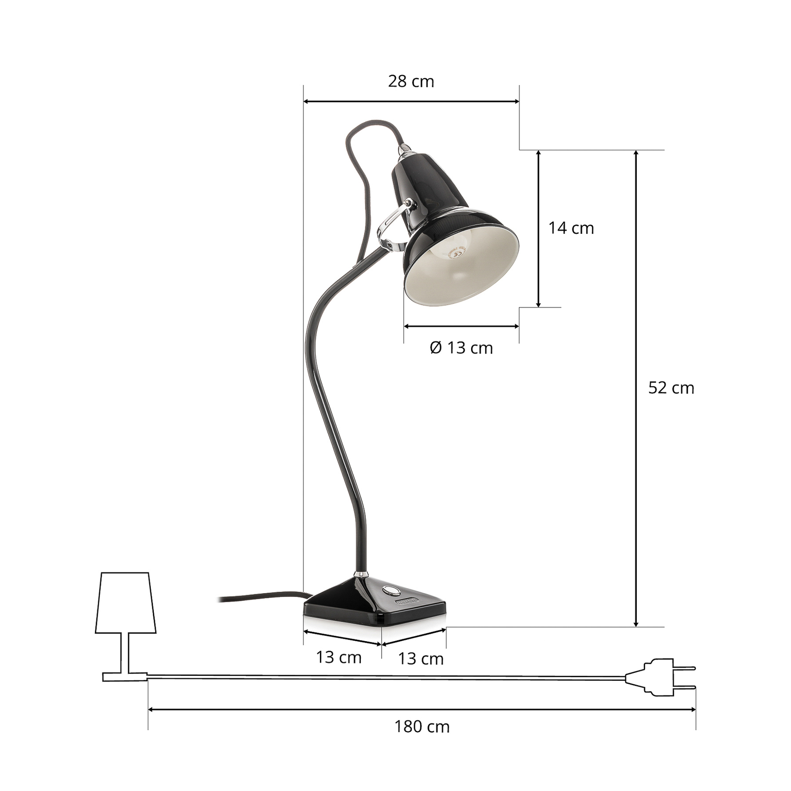 Anglepoise Original 1227 Mini Table, černá