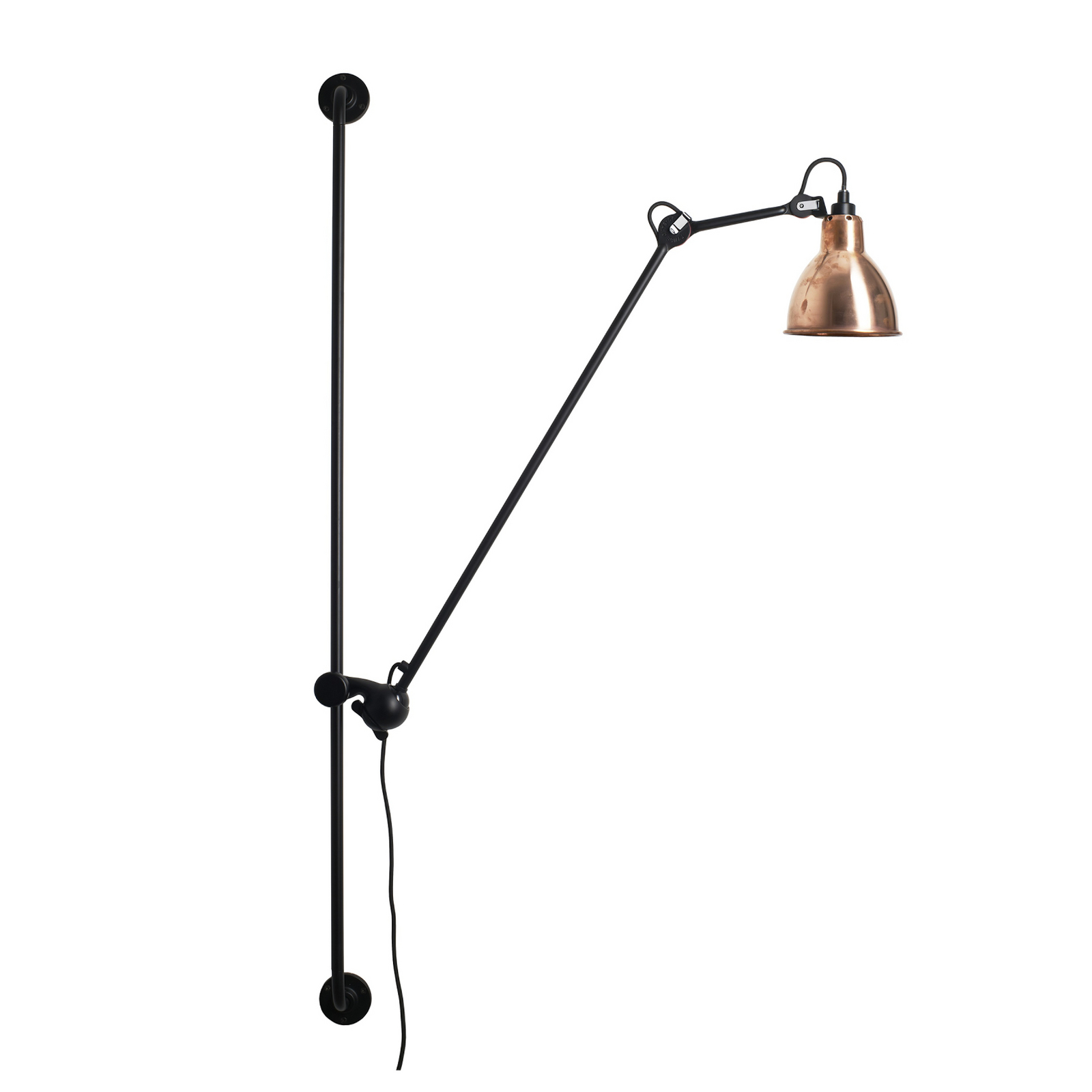 214 Vegglampe Round svart/råkobber – Lampe Gras