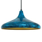 Claus pendant light, blue/gold, Ø 35 cm, metal, E27