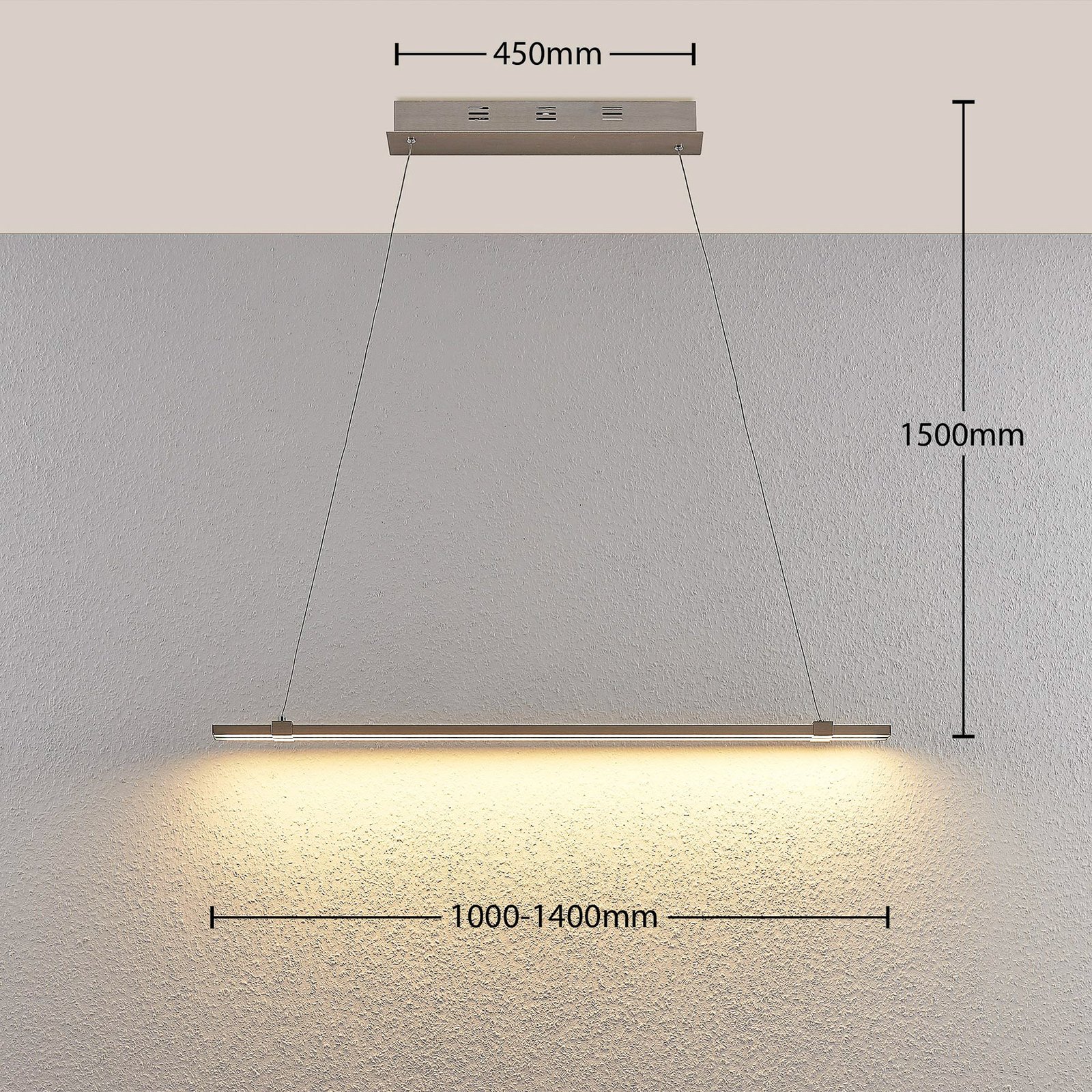 Lámpara colgante LED lineal Tymon, delgada