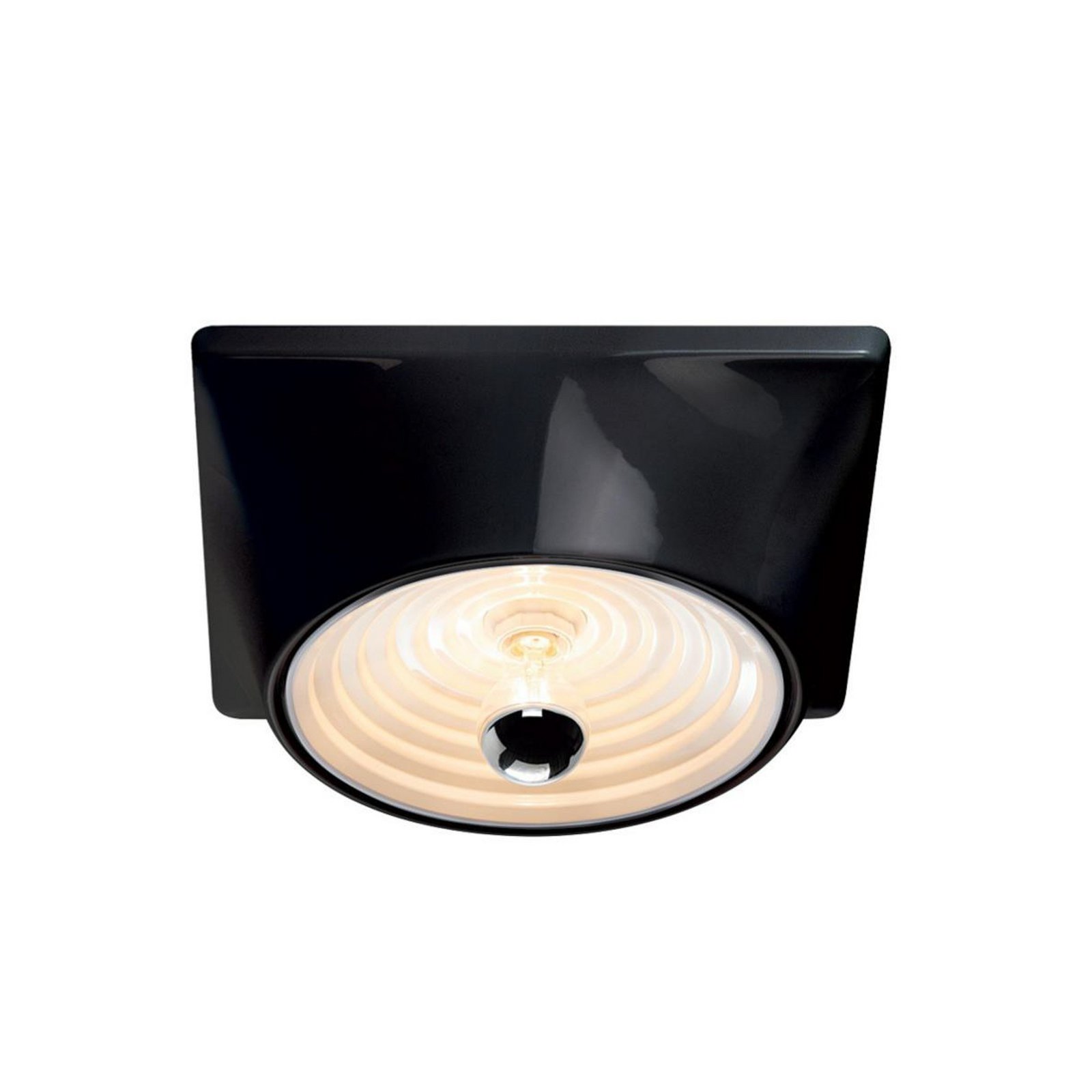 Stilnovo plafoniera Goletta, nero lucido/bianco, 36 cm