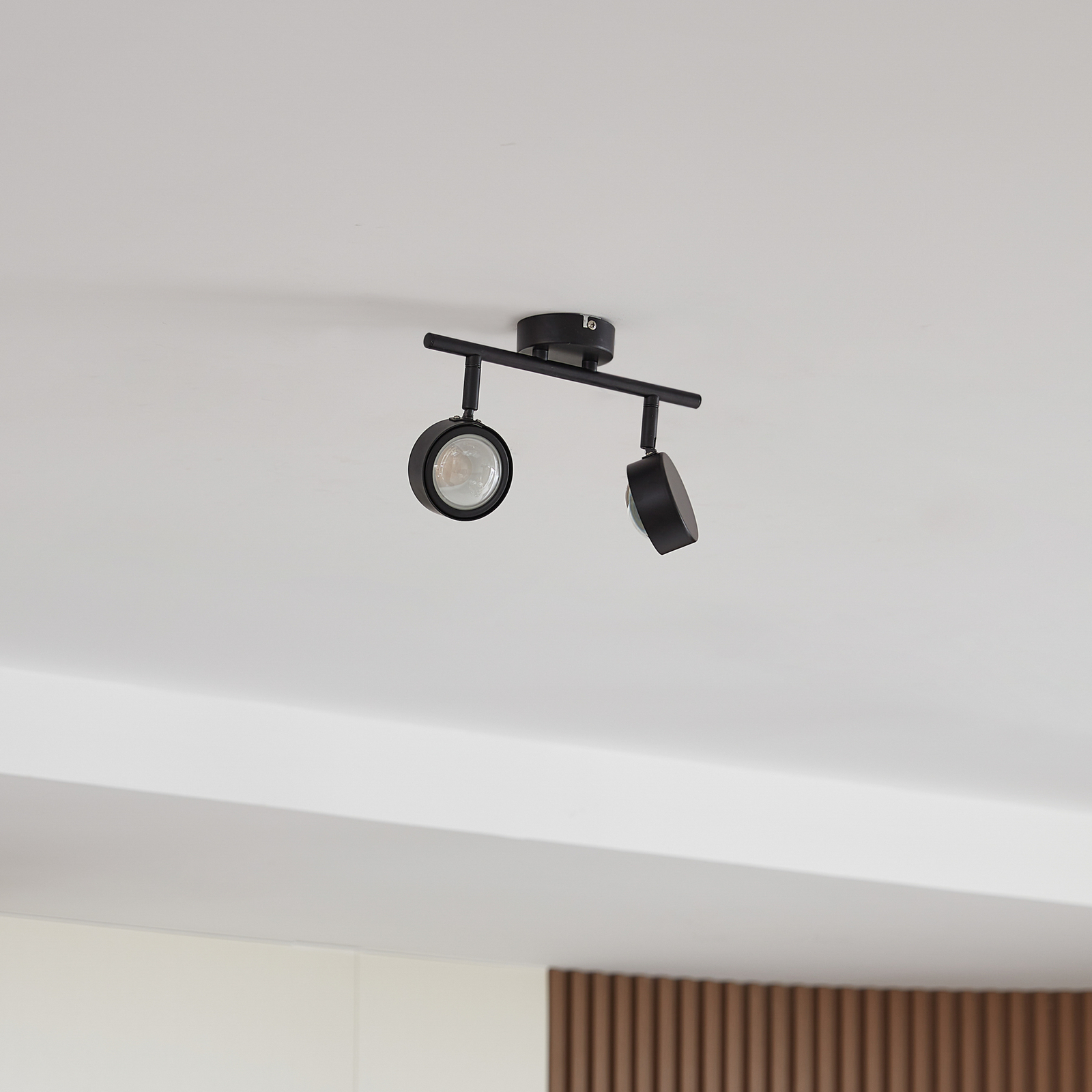 Lampa sufitowa Lindby Jyla, 2-punktowa, czarna matowa Lampa sufitowa Lindby Jyla, 2-punktowa, czarna matowa