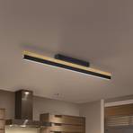 Quitani LED ceiling light Keijo, black/oak