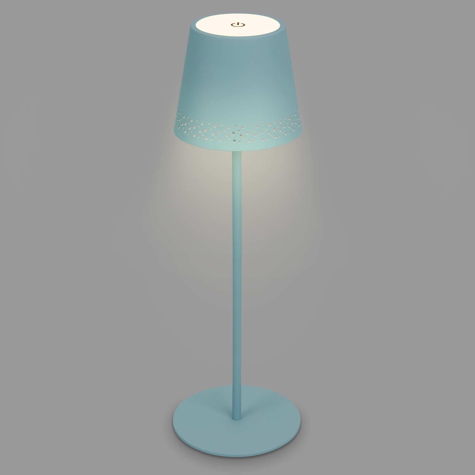 Lampe LED Kiki batterie 3 000 K, bleu tourterelle