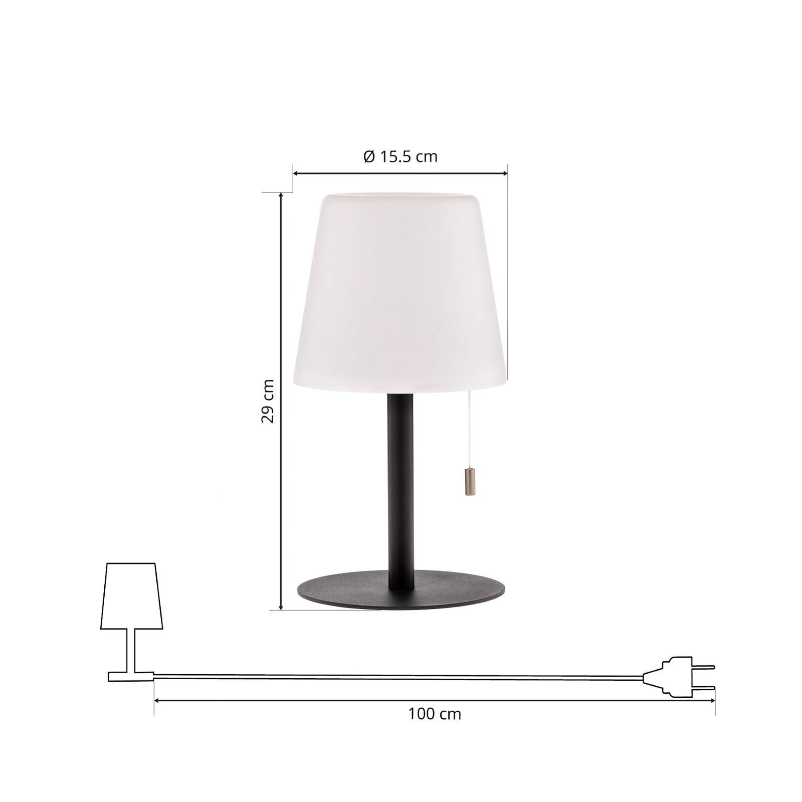 Lindby LED baterijska stolna lampa Ragnaris, USB, RGBW, prigušiva