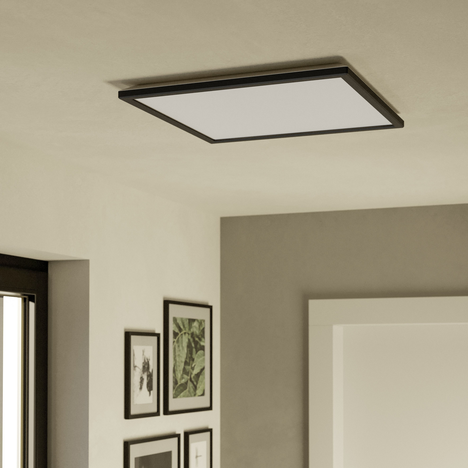 EGLO connect LED-Deckenlampe Rovito-Z, schwarz, 50 x 50 cm