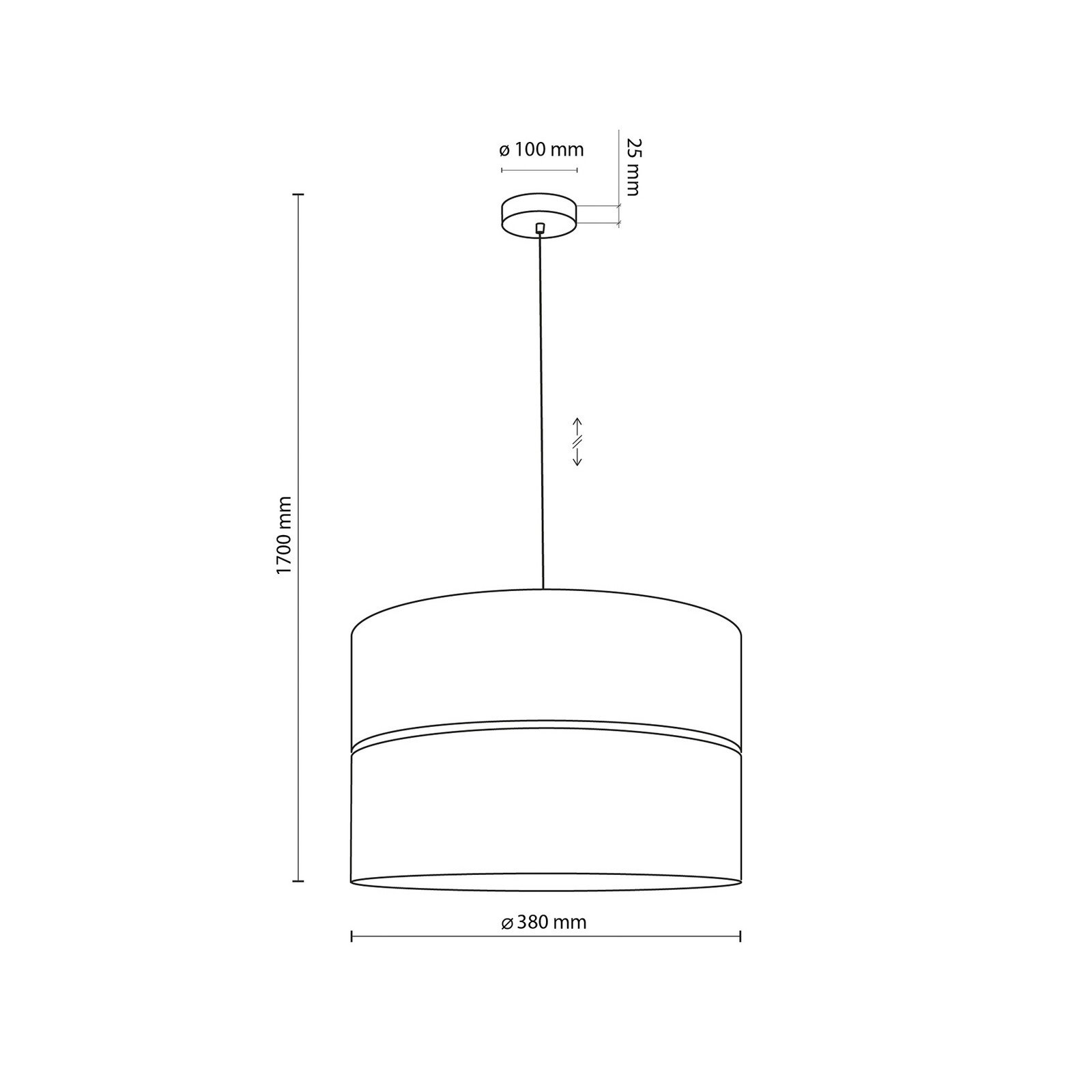TK Lighting Lampă de suspendare Nicol negru/efect lemn Ø 38 cm 1 lumină 1 x E27 - Camera de zi / sufragerie - modern - negru lemn de stejar - Metal