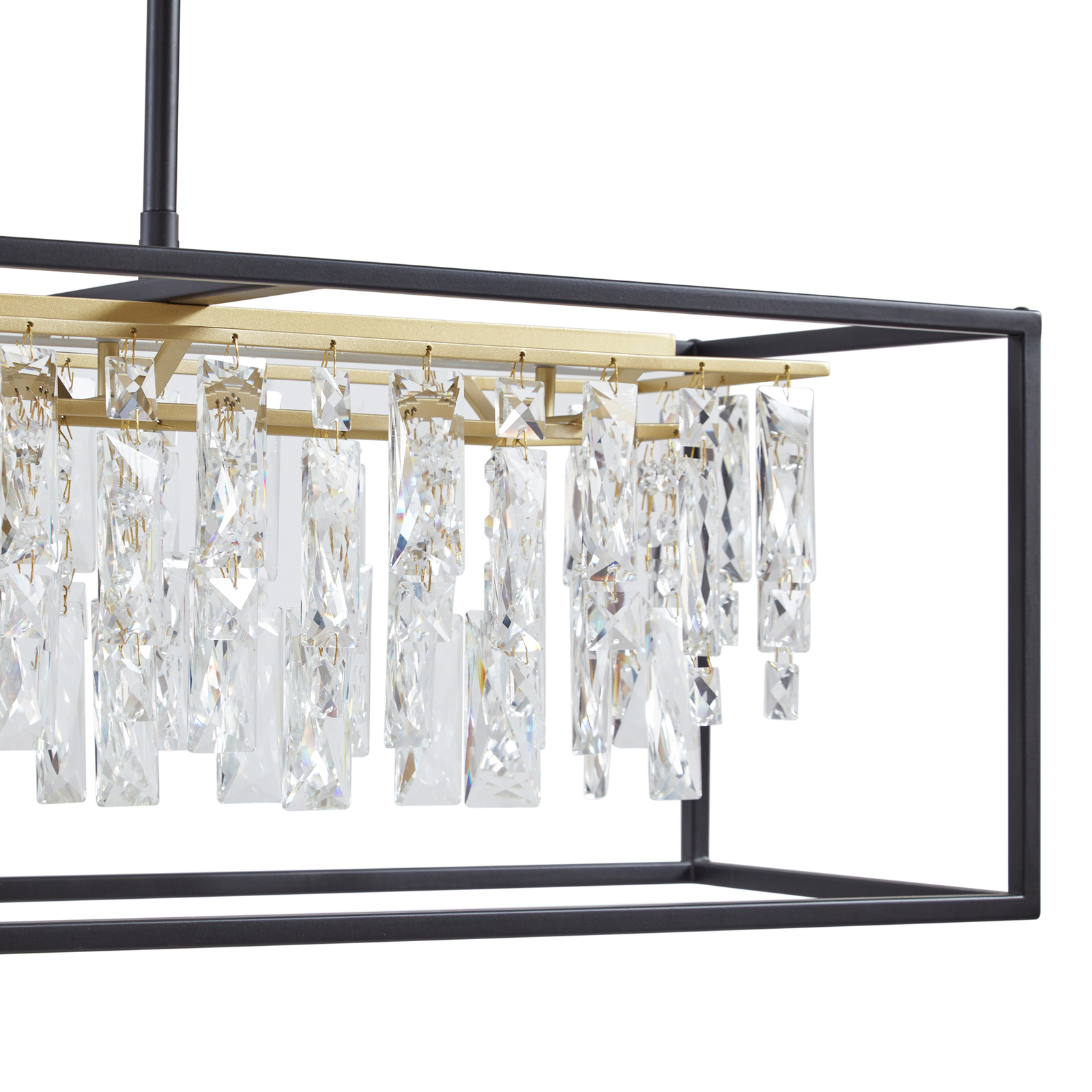 Lucande LED hanging light Kassi, black, iron, dimmable, 90 cm