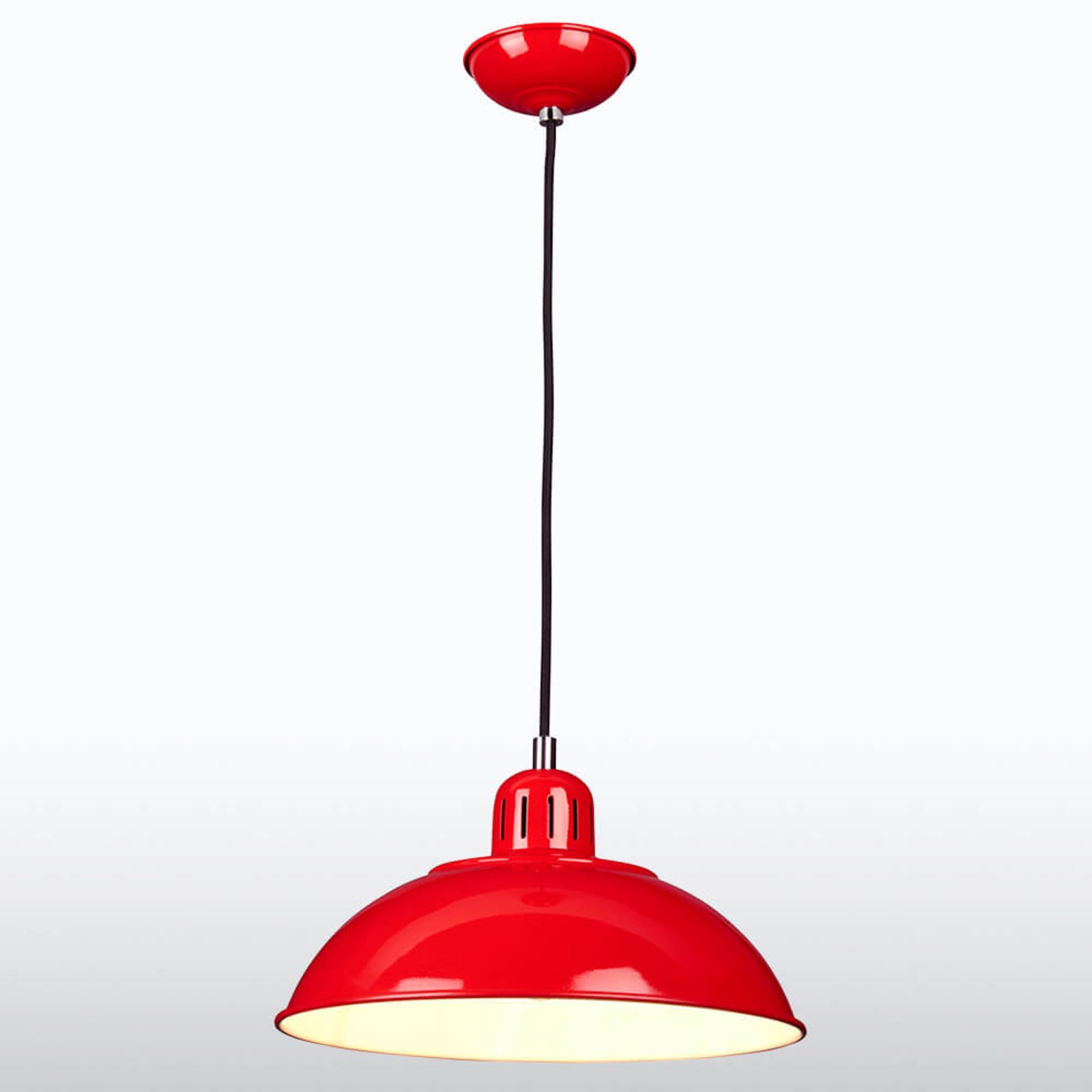 Rdeča viseča svetilka Franklin v retro dizajnu