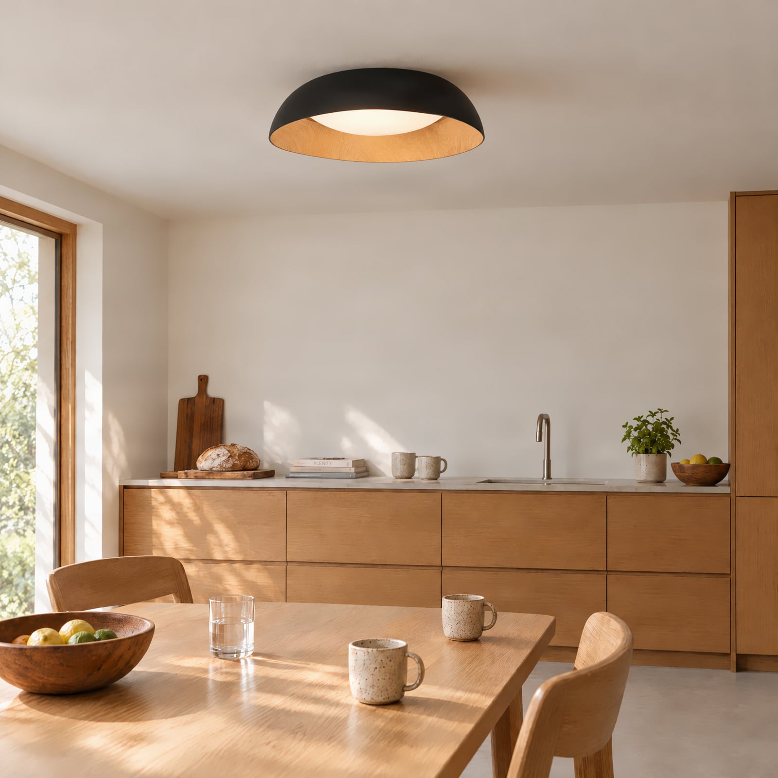 Gracyn LED ceiling light, black, Ø 50cm, dimmable - Lindby Gracyn LED ceiling light, black, Ø 50cm, dimmable - Lindby