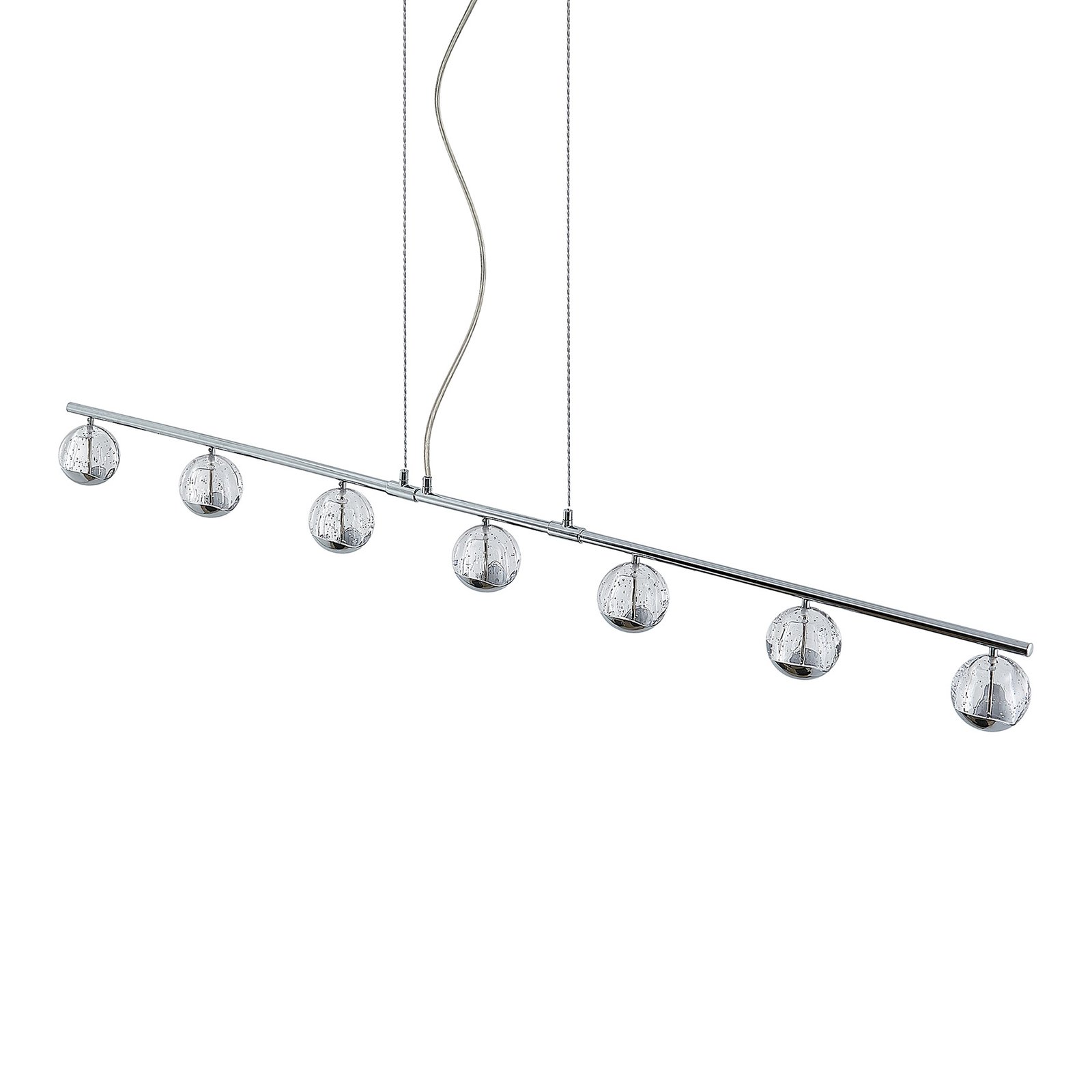 Lucande Kilio LED hanging light, 7-bulb, chrome