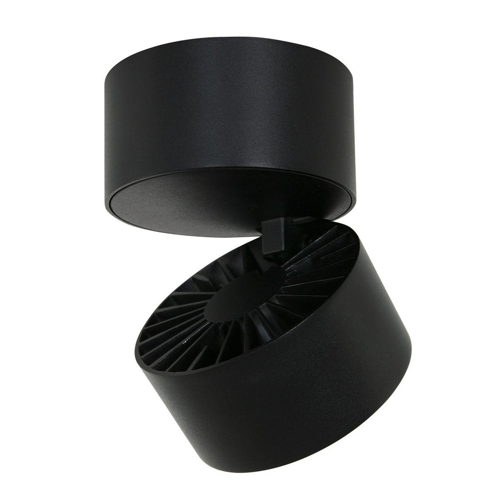 LED ceiling spotlight Fez, black, 1-bulb, metal, swivelling