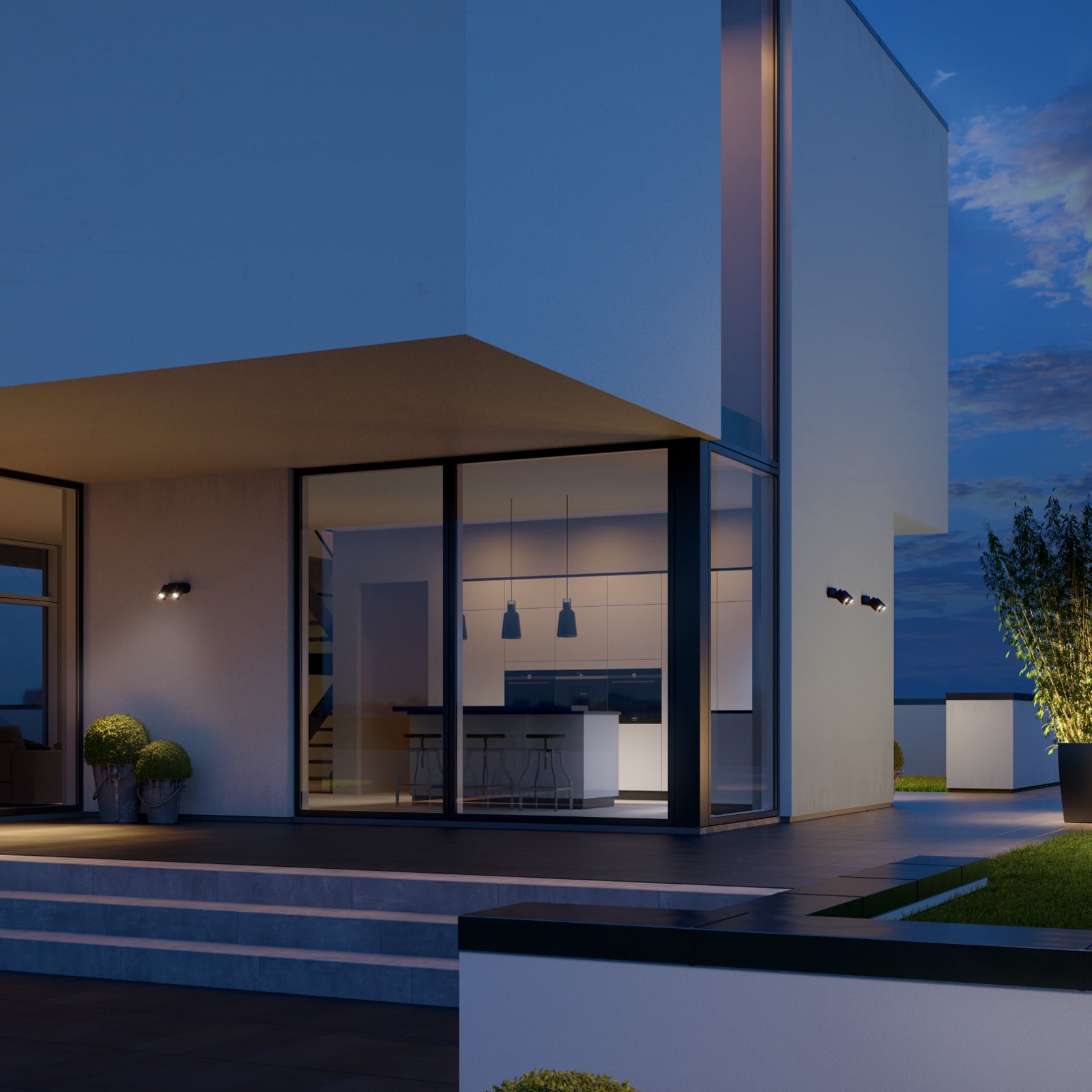 Jedan S Sensor vanjski reflektor, 2 žarulje, antracit, IP44 - STEINEL