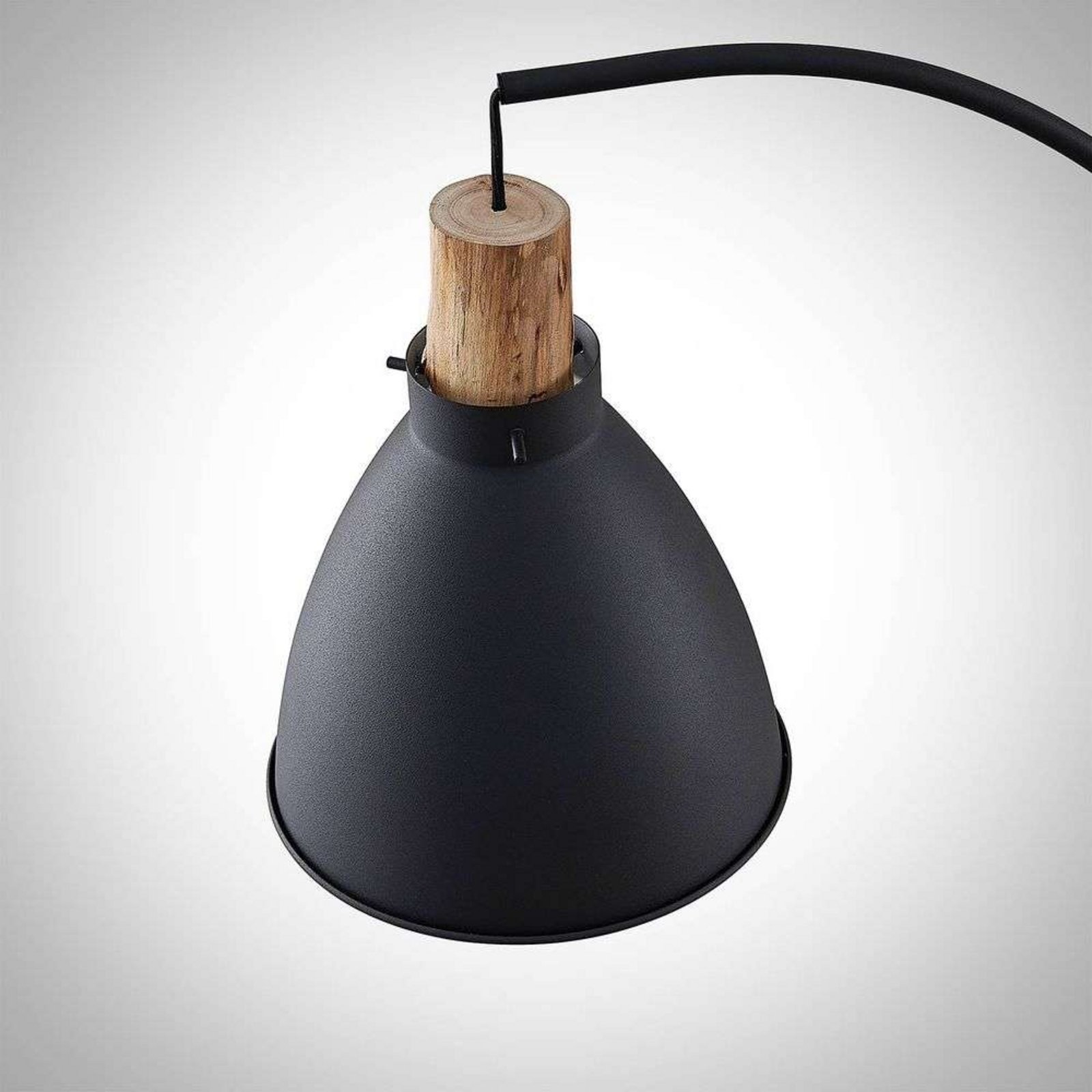 Trebale Lampadar Black/Light Wood - Lindby