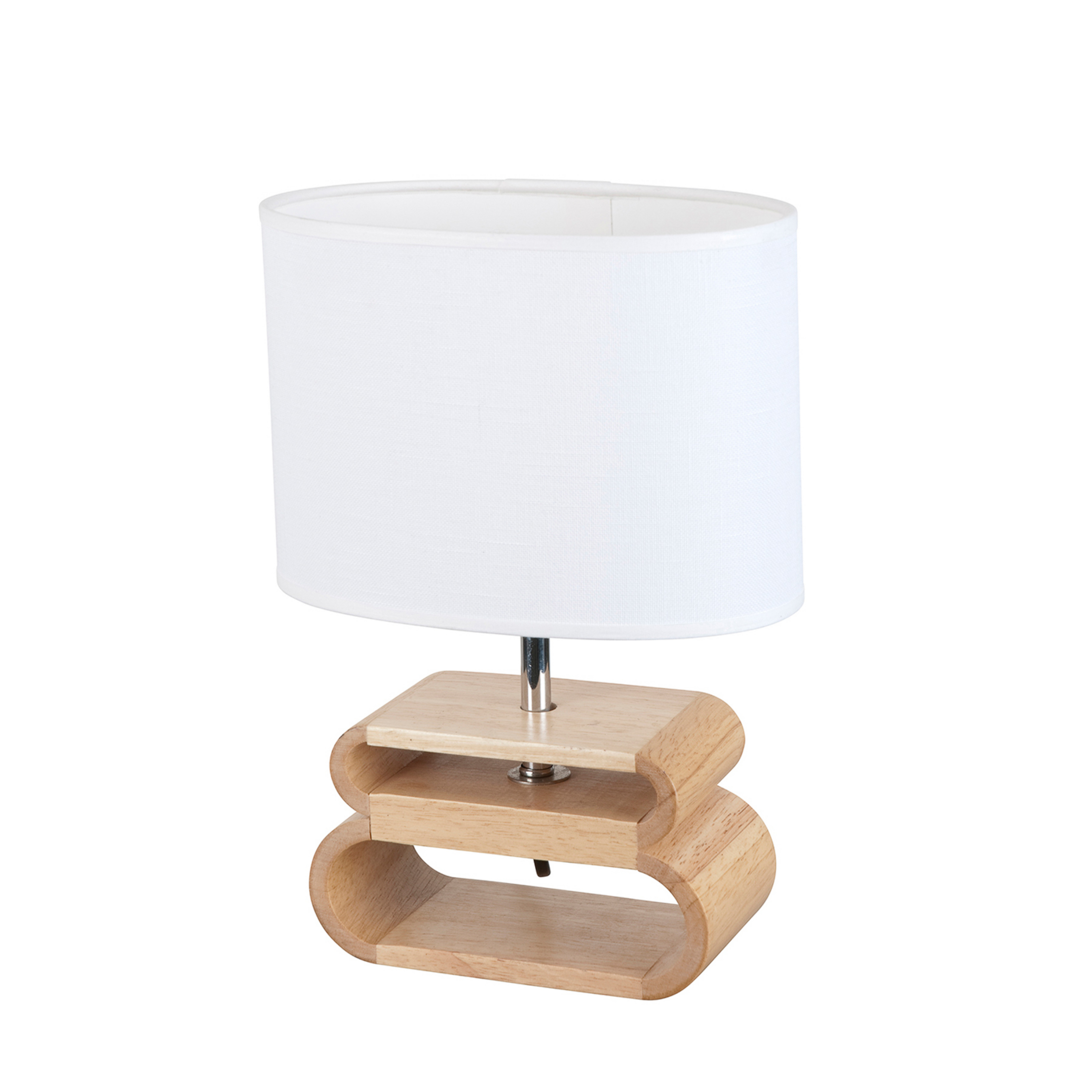 Oslo table lamp, white/light wood, height 30 cm - COREP SAS