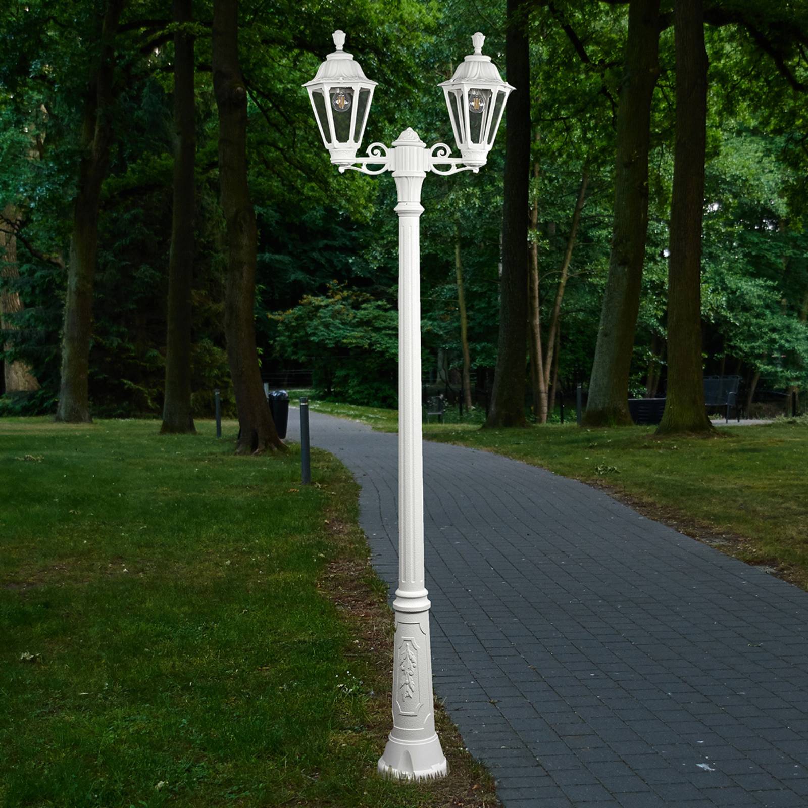 Lampa na maszt LED Artu Rut, 2-pkt. E27 biała