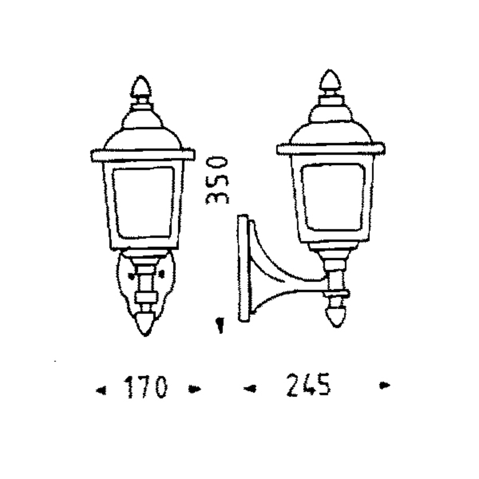 HERREGÅRD 716 utendørs vegglampe