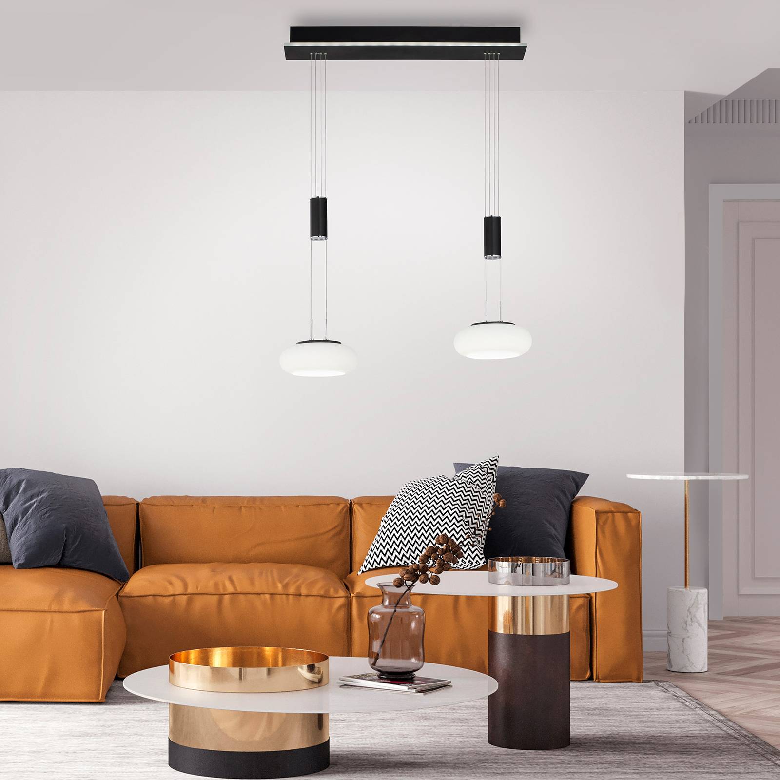 Image of Q-Smart-Home Paul Neuhaus Q-ETIENNE suspension LED, x2, noire 4012248365090
