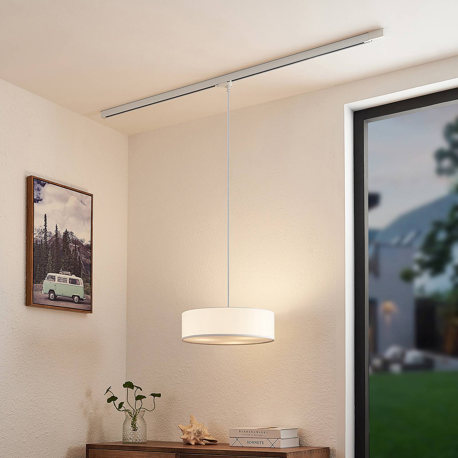 Arcchio Heleni závesná lampa koľajnica biela 40cm