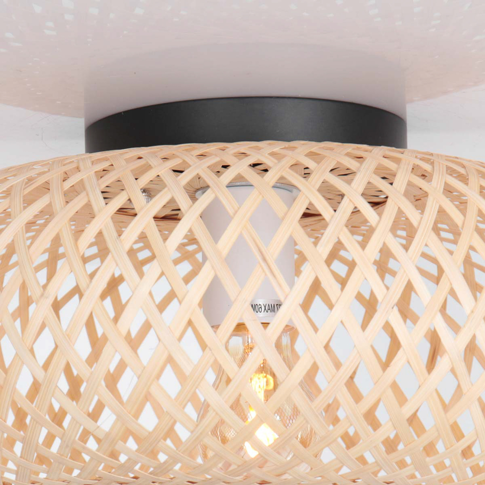 Bamboe-plafondlamp Maze, naturel