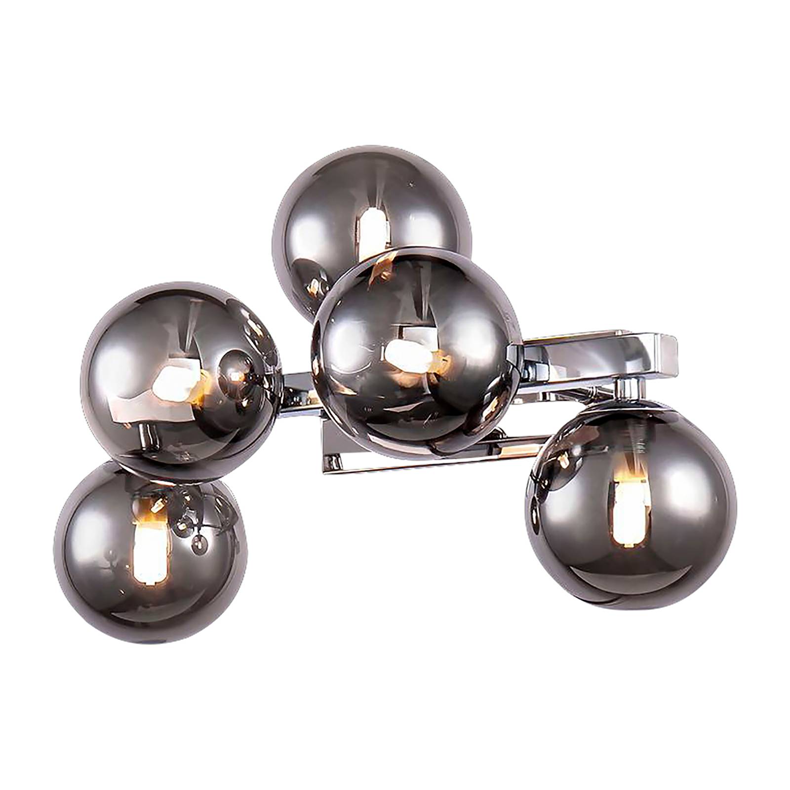Maytoni Dallas vägglampa med 5 glaskulor, krom