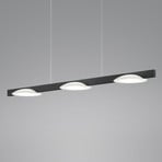 Luminária suspensa LED Helestra Pole com três luzes em preto