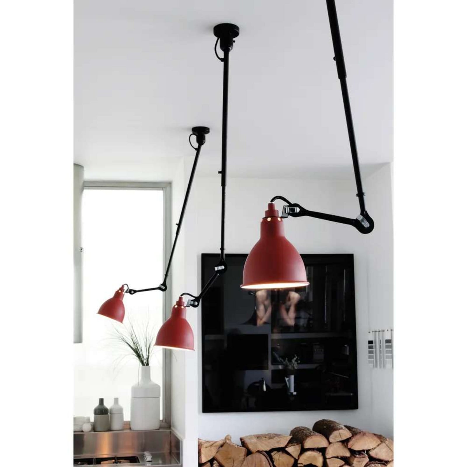 Lampe Gras 302 taklampa, r&ouml;d &ndash; DCW - Vardagsrum - Metall