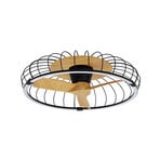 Nature LED-Deckenventilator, CCT App schwarz/buche - Mantra