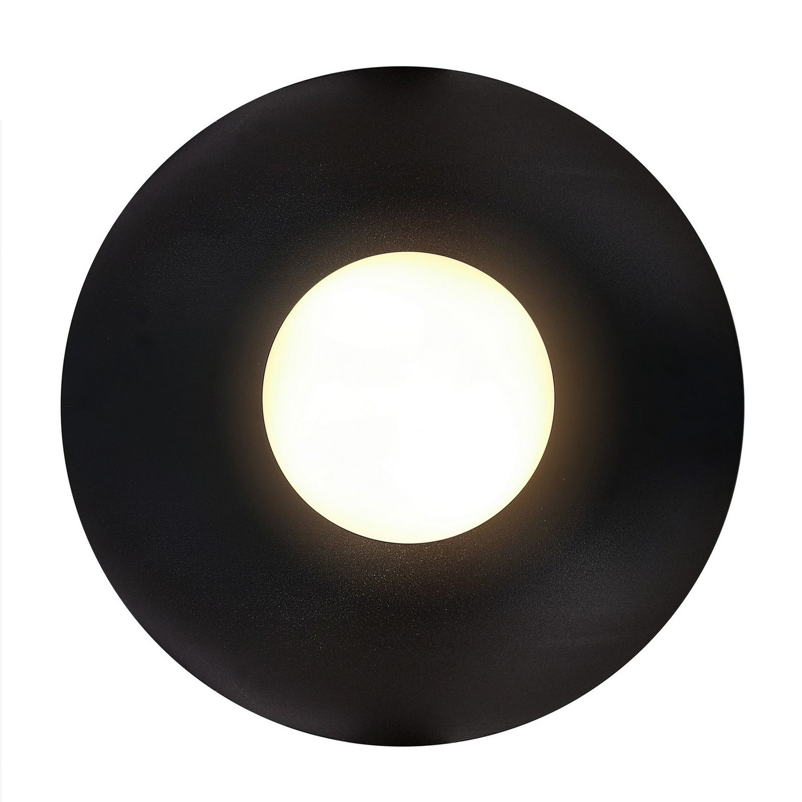 Plachetă Siona, negru, metal, IP44, E27